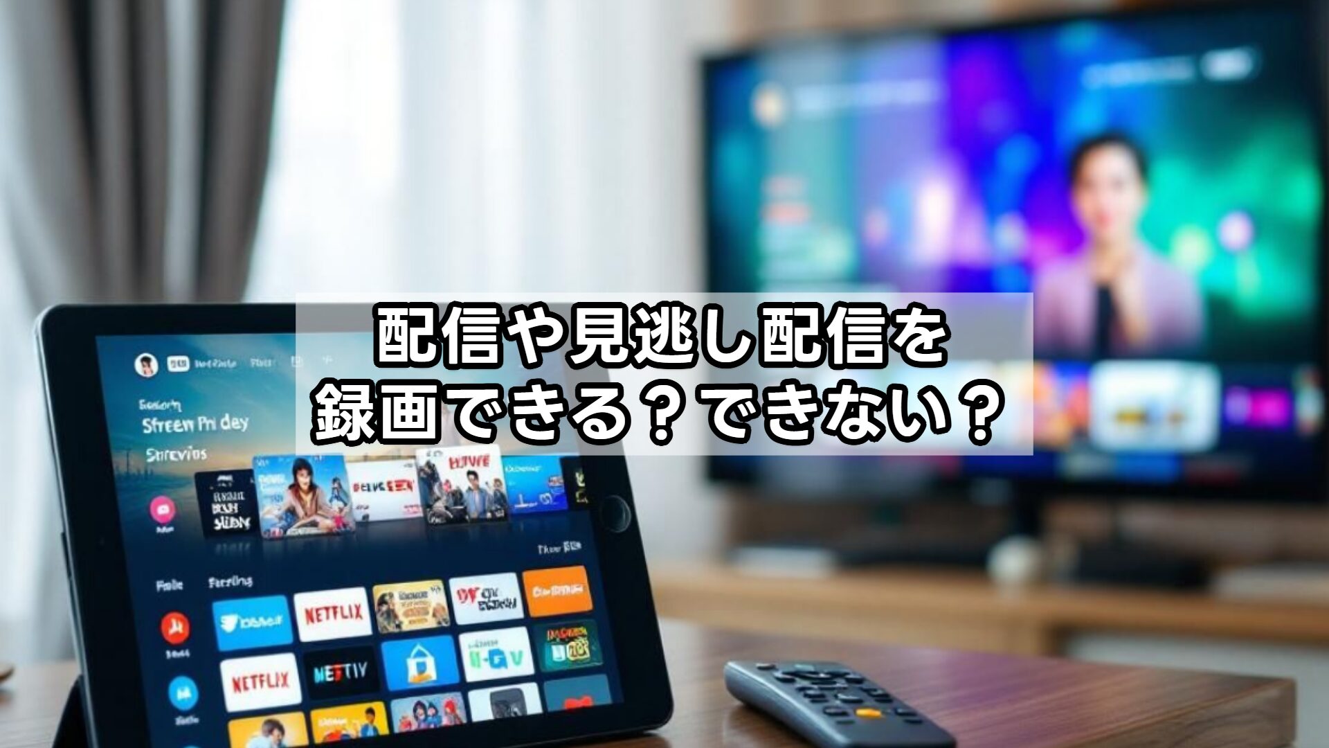 配信や見逃し配信を録画できる？できない？