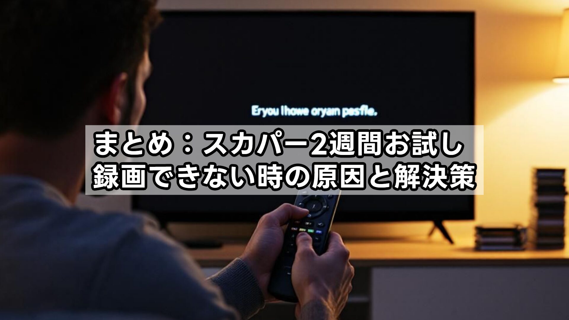 まとめ：スカパー2週間お試し 録画できない時の原因と解決策