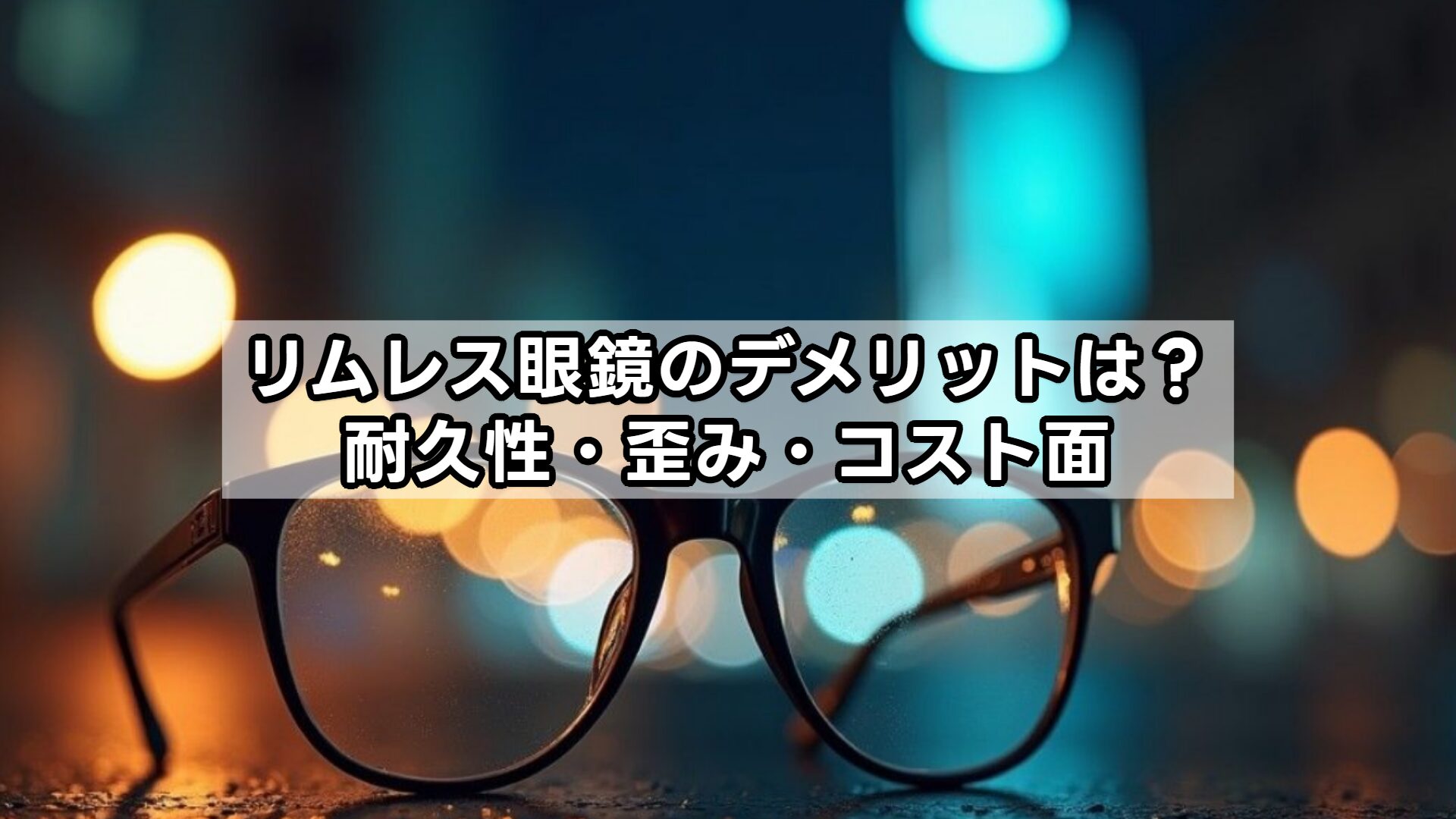 リムレス眼鏡のデメリットは？耐久性・歪み・コスト面