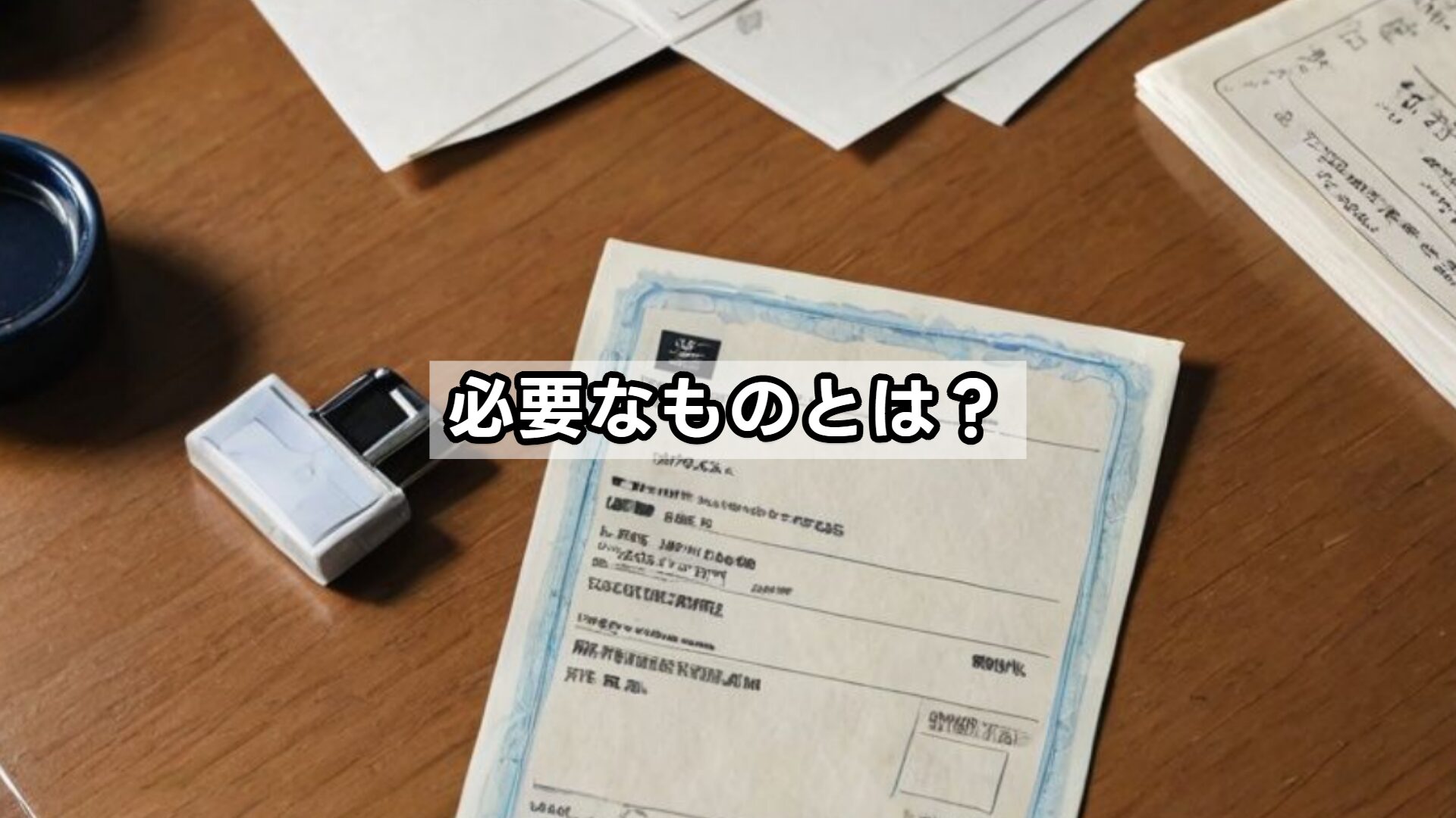 必要なものとは？