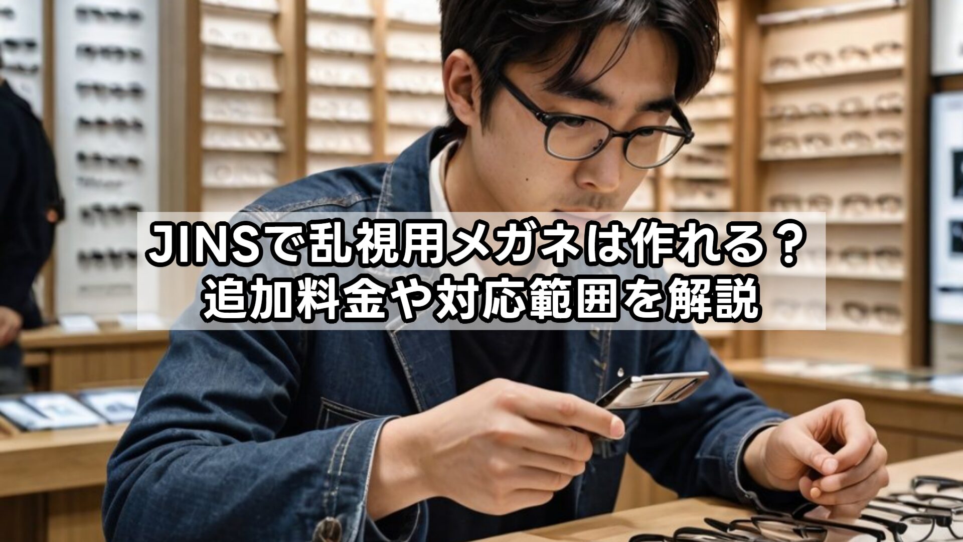 JINSで乱視用メガネは作れる?追加料金や対応範囲を解説