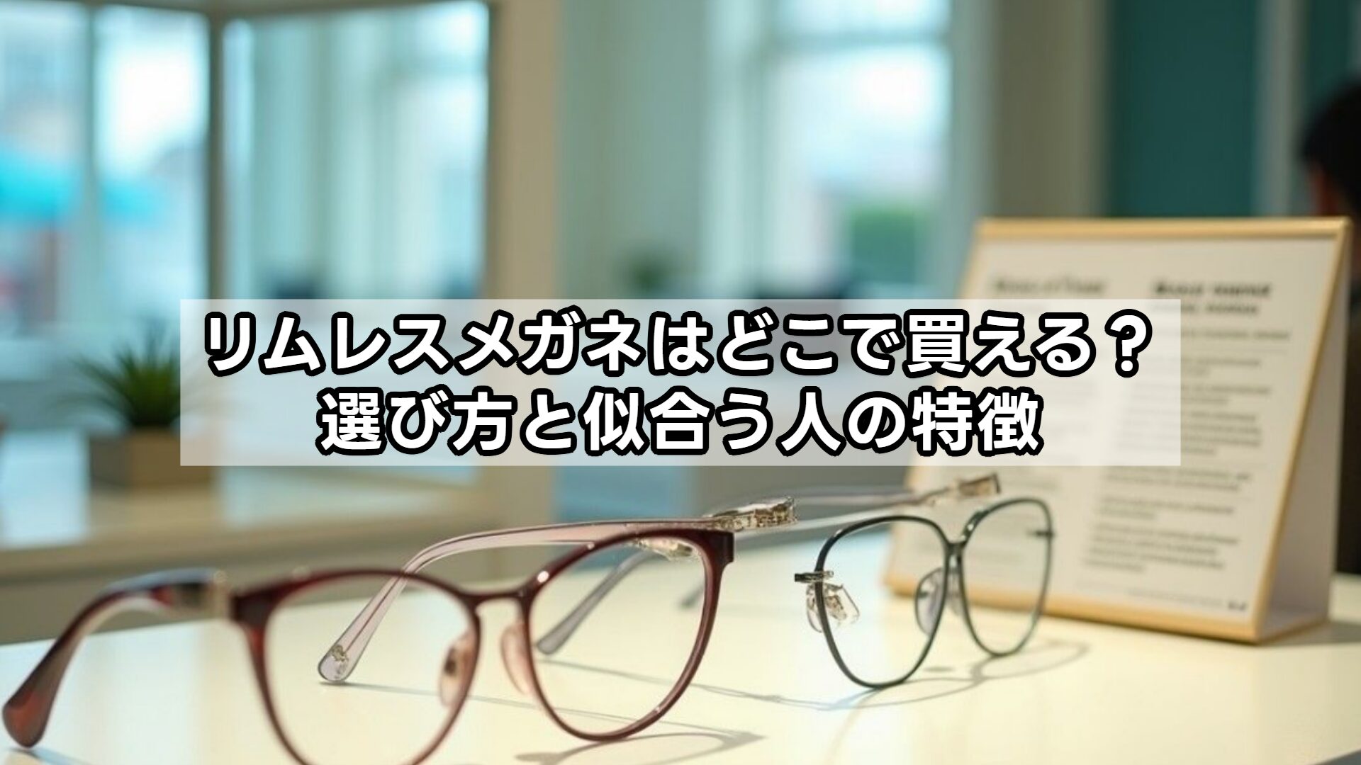 リムレスメガネはどこで買える？選び方と似合う人の特徴