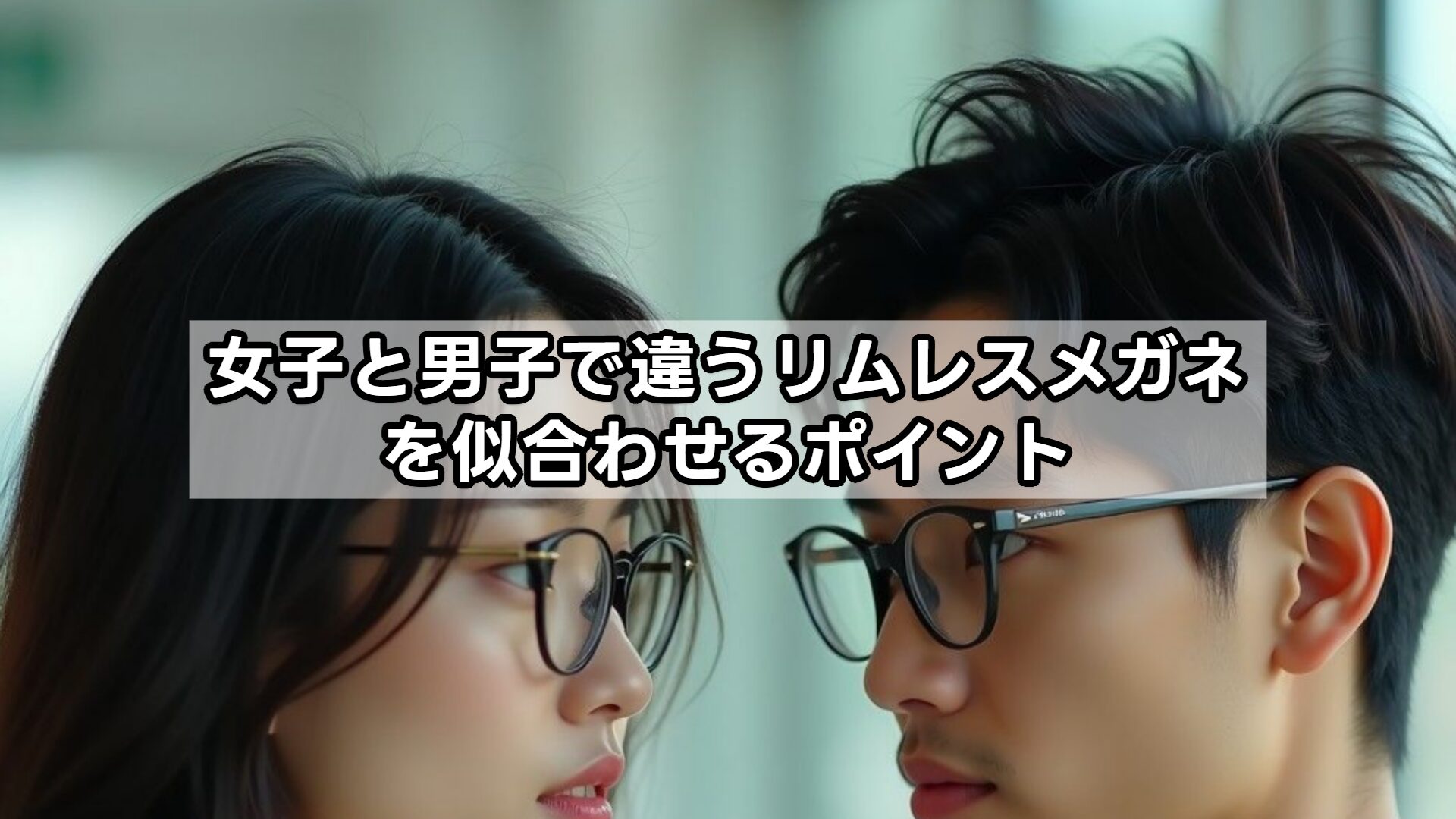 女子と男子で違うリムレスメガネを似合わせるポイント