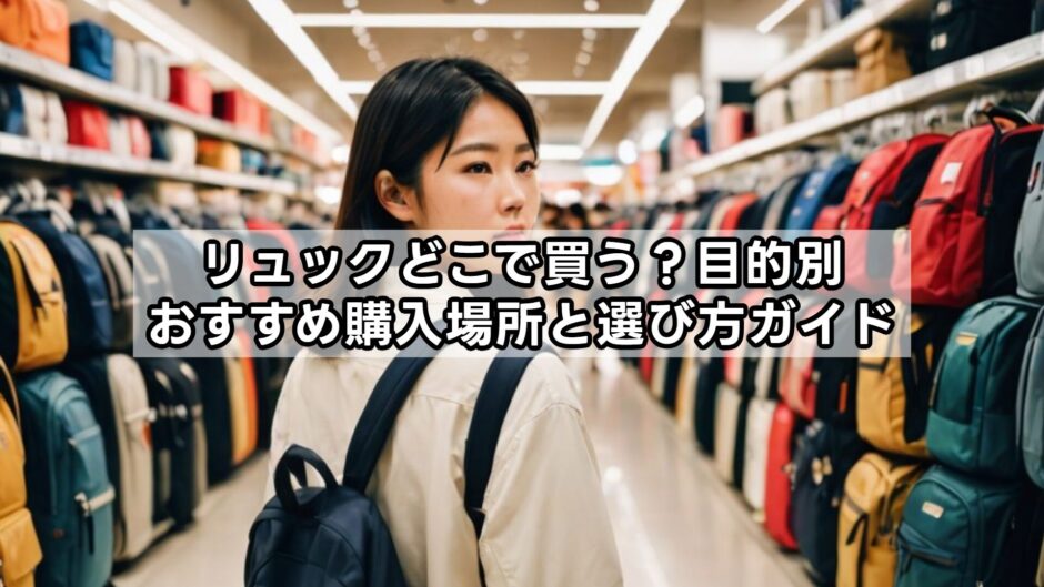 リュックどこで買う？目的別おすすめ購入場所と選び方ガイド