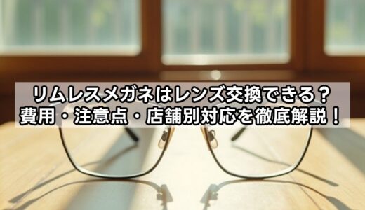 リムレスメガネはレンズ交換できる？費用・注意点・店舗別対応を徹底解説！