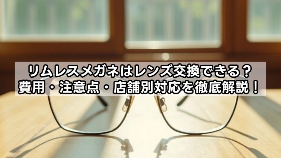 リムレスメガネはレンズ交換できる？費用・注意点・店舗別対応を徹底解説！