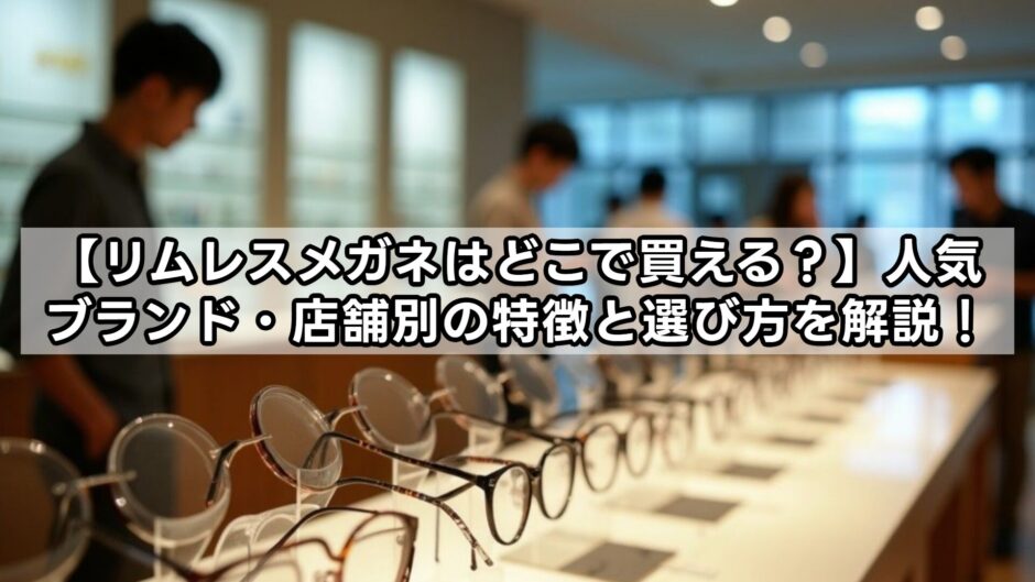 【リムレスメガネはどこで買える？】人気ブランド・店舗別の特徴と選び方を解説！