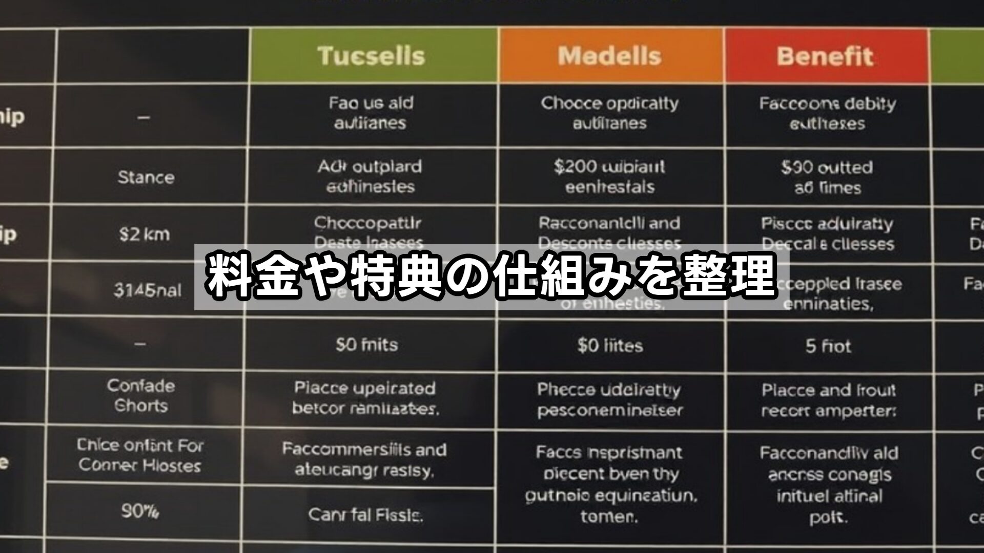 料金や特典の仕組みを整理