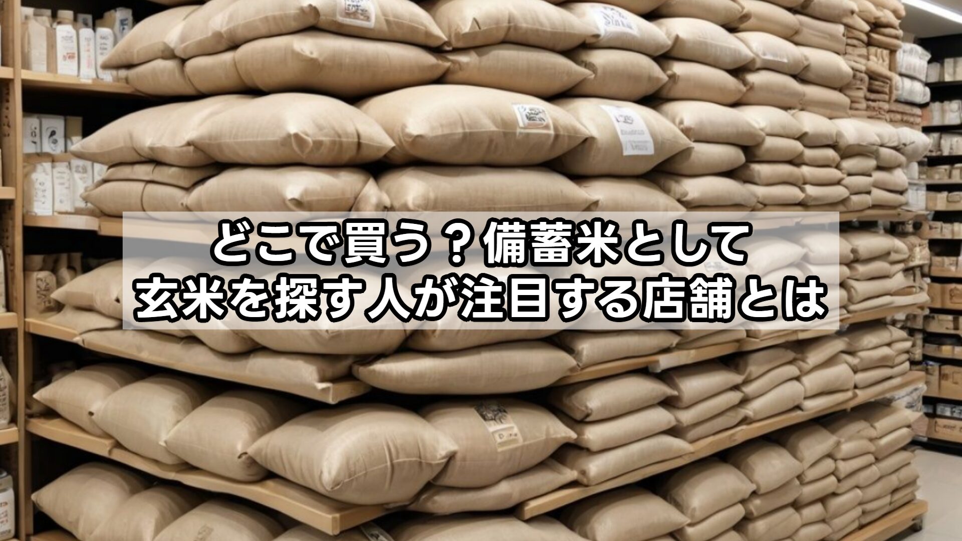 どこで買う？備蓄米として玄米を探す人が注目する店舗とは