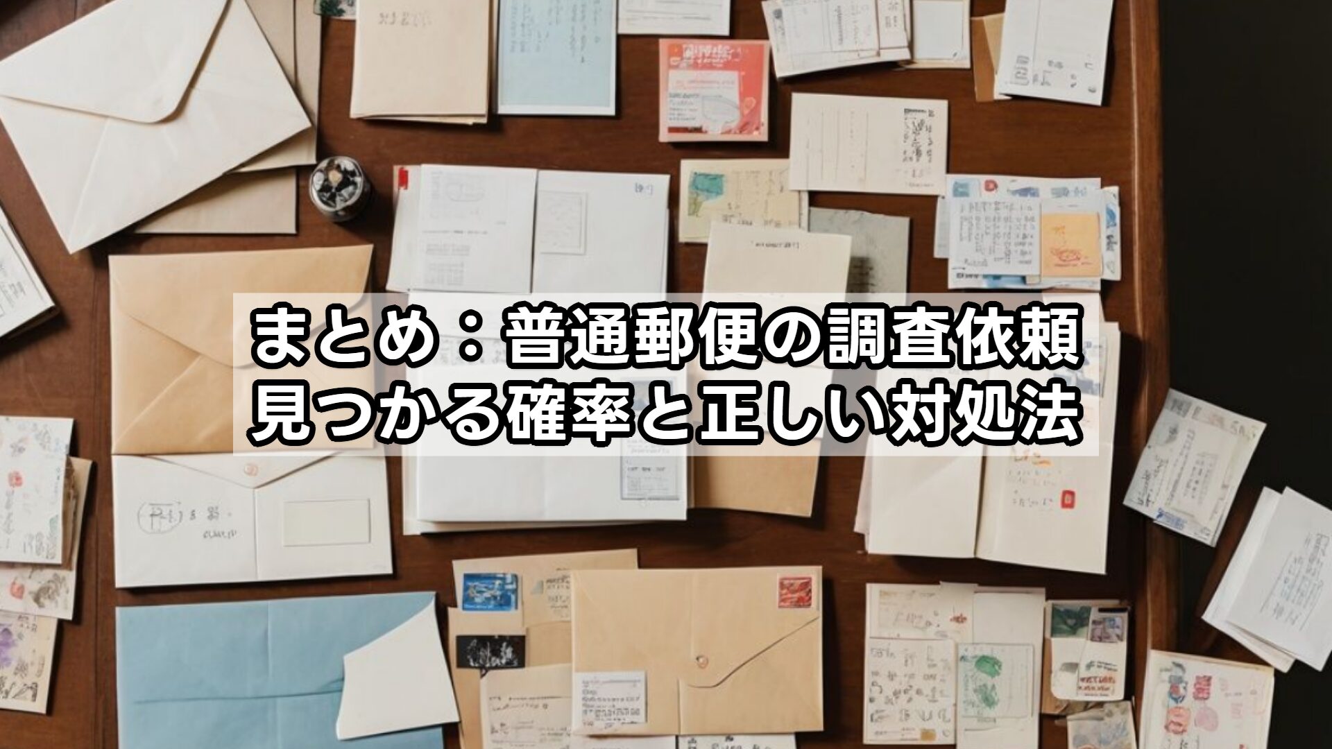 まとめ：普通郵便の調査依頼、見つかる確率と正しい対処法