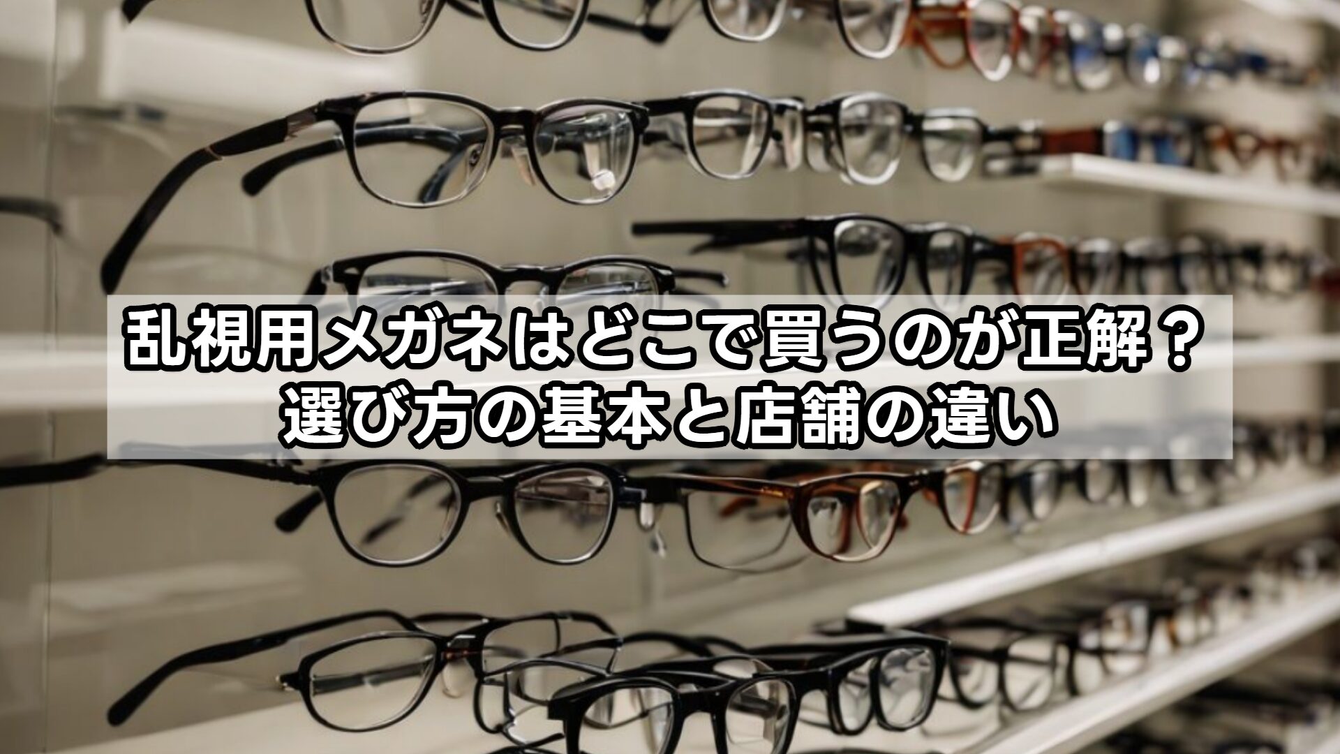 乱視用メガネはどこで買うのが正解?選び方の基本と店舗の違い