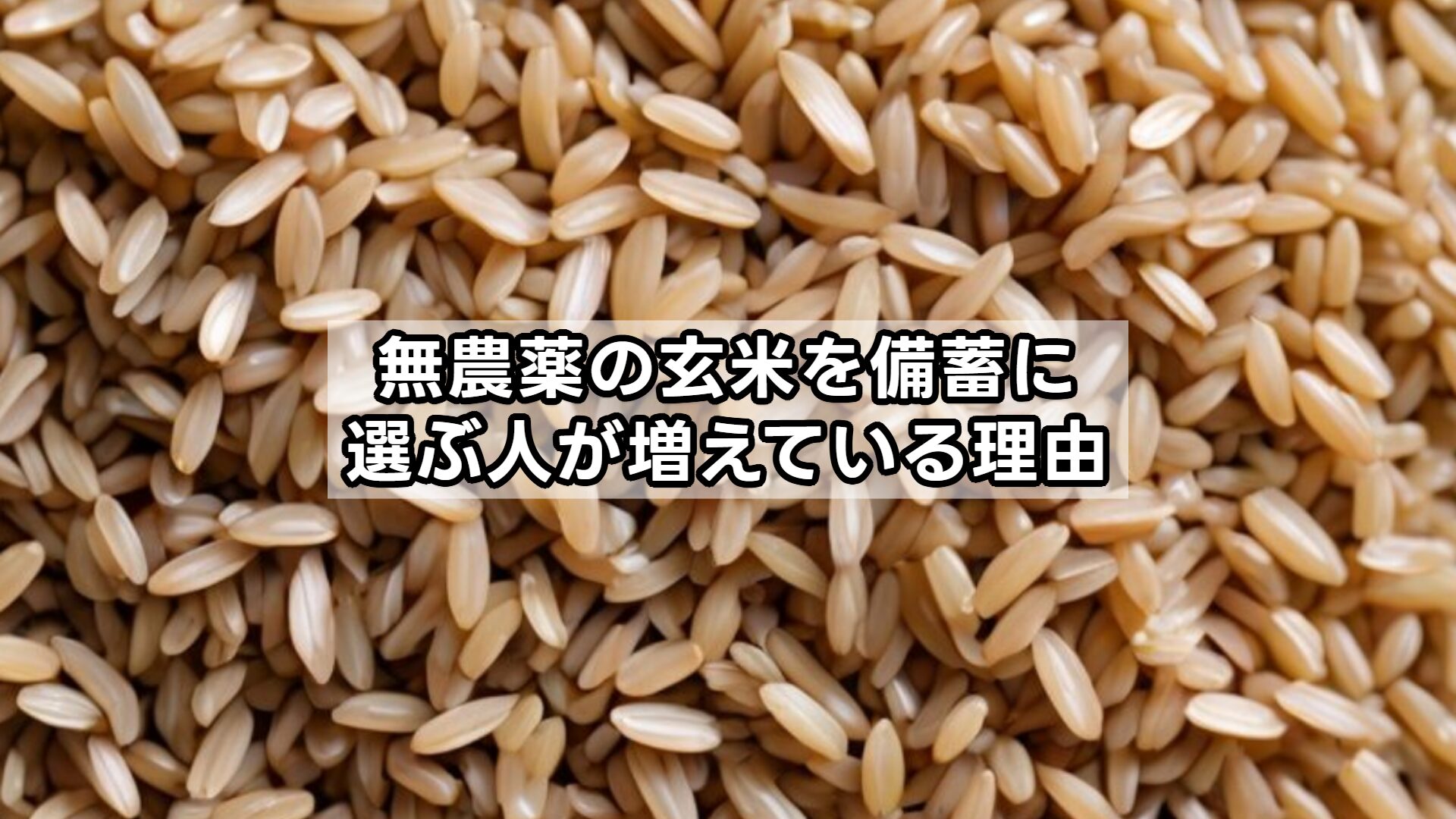 無農薬の玄米を備蓄に選ぶ人が増えている理由