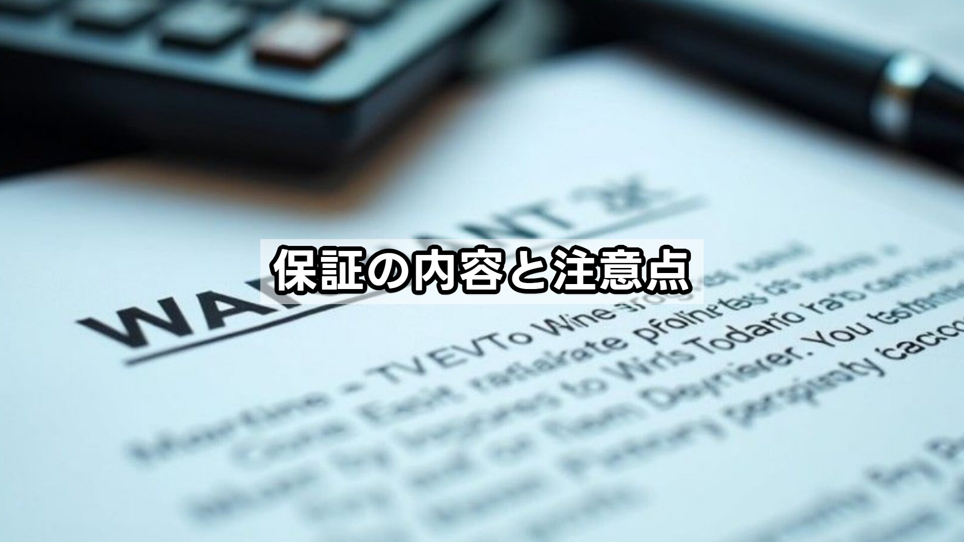 保証の内容と注意点