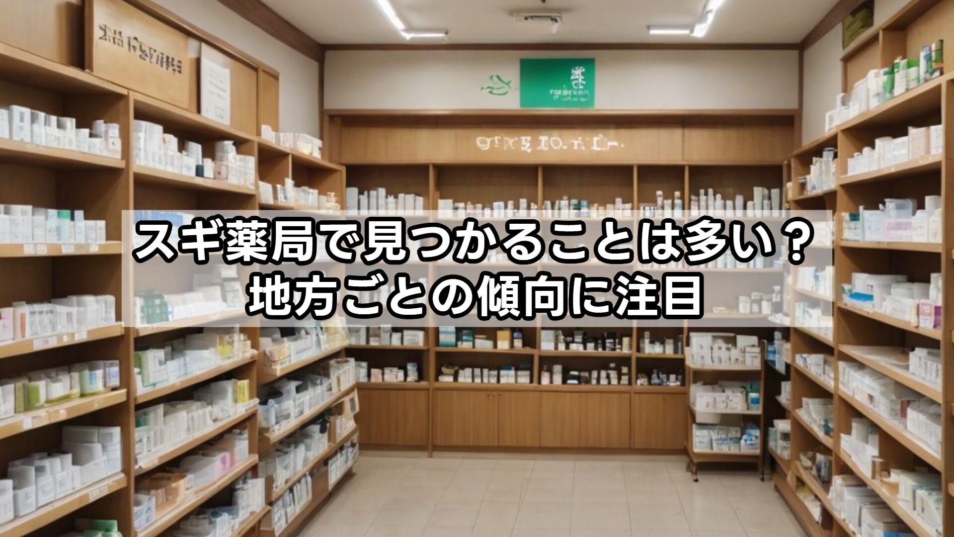 スギ薬局で見つかることは多い？地方ごとの傾向に注目