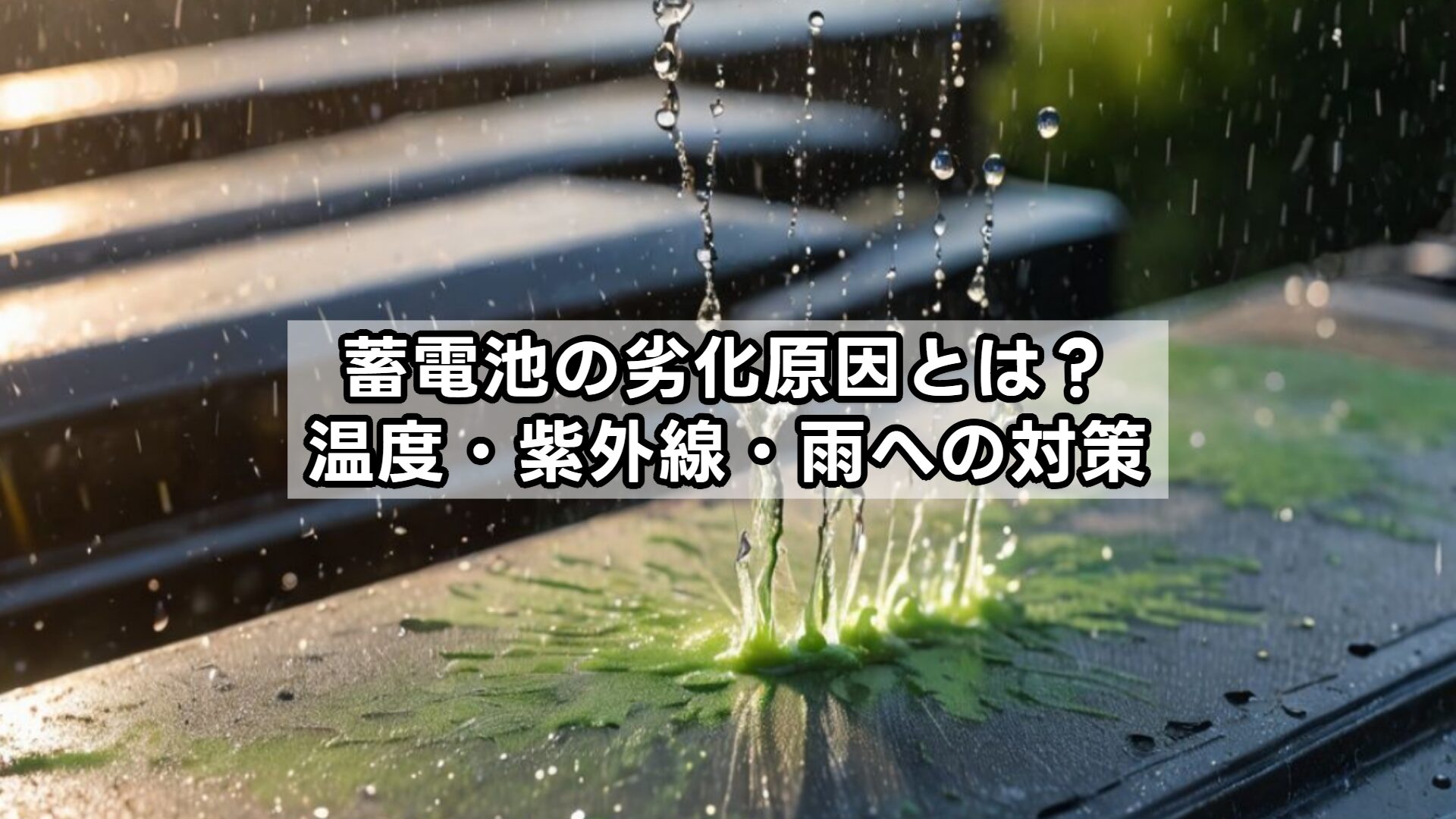 蓄電池の劣化原因とは？温度・紫外線・雨への対策