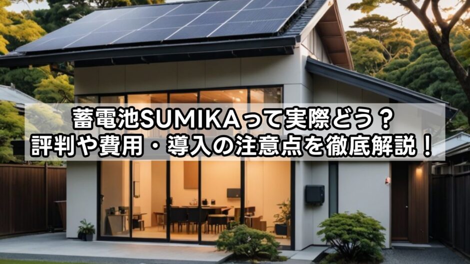 蓄電池SUMIKA（スミカ）って実際どう？評判や費用・導入の注意点を徹底解説！