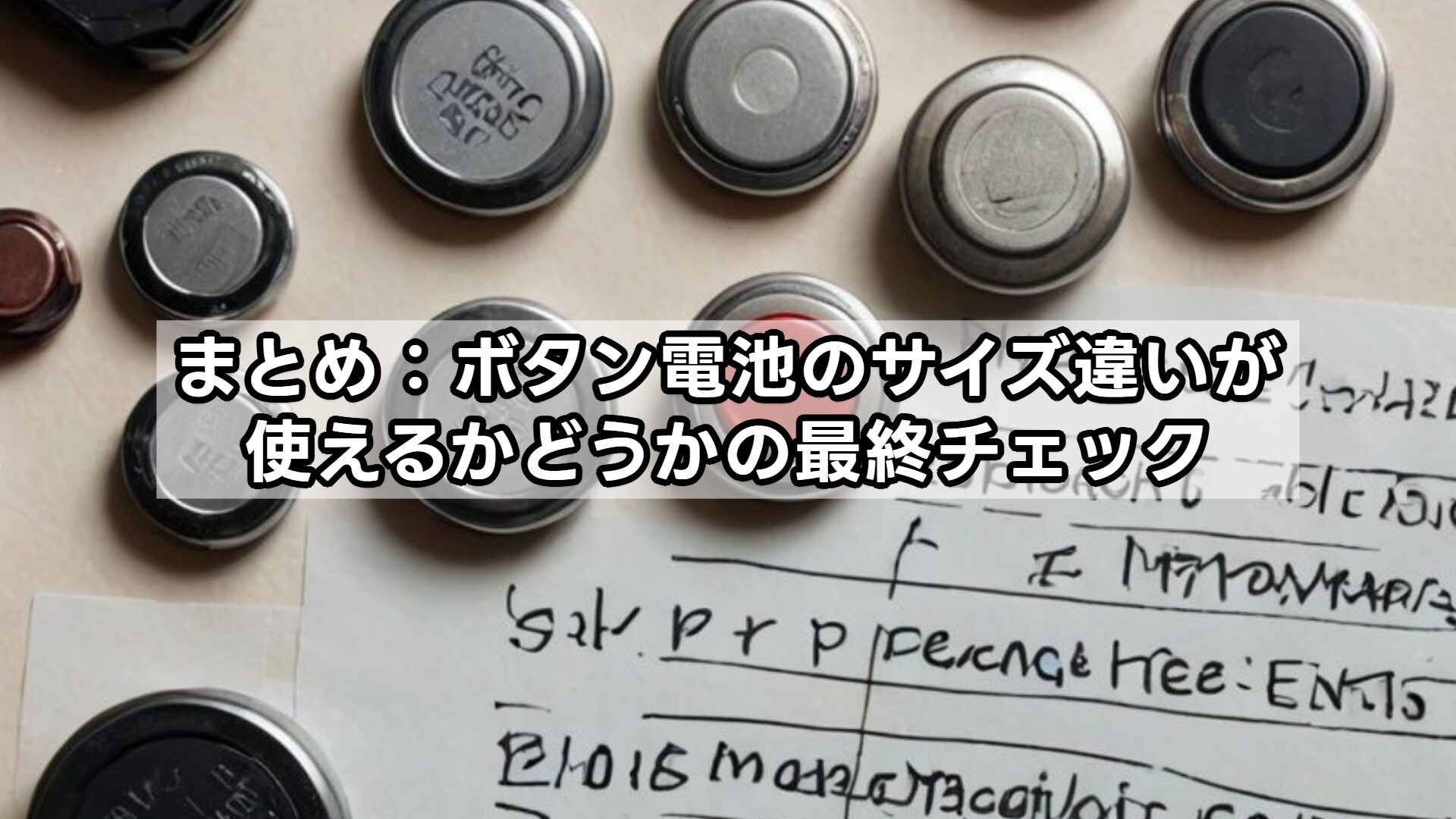 まとめ:ボタン電池のサイズ違いが使えるかどうかの最終チェック