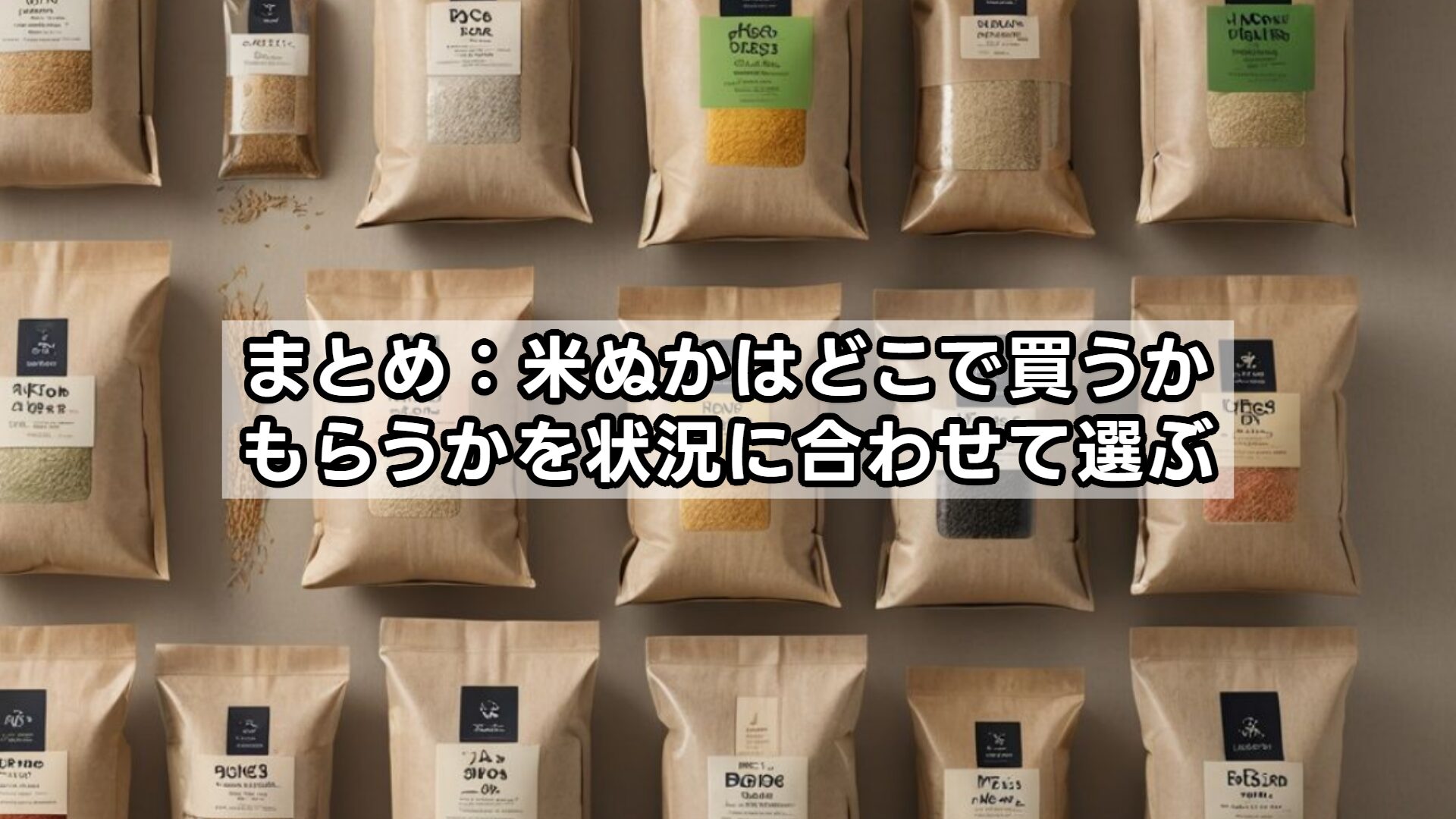 まとめ:米ぬかはどこで買うか・もらうかを状況に合わせて選ぶ