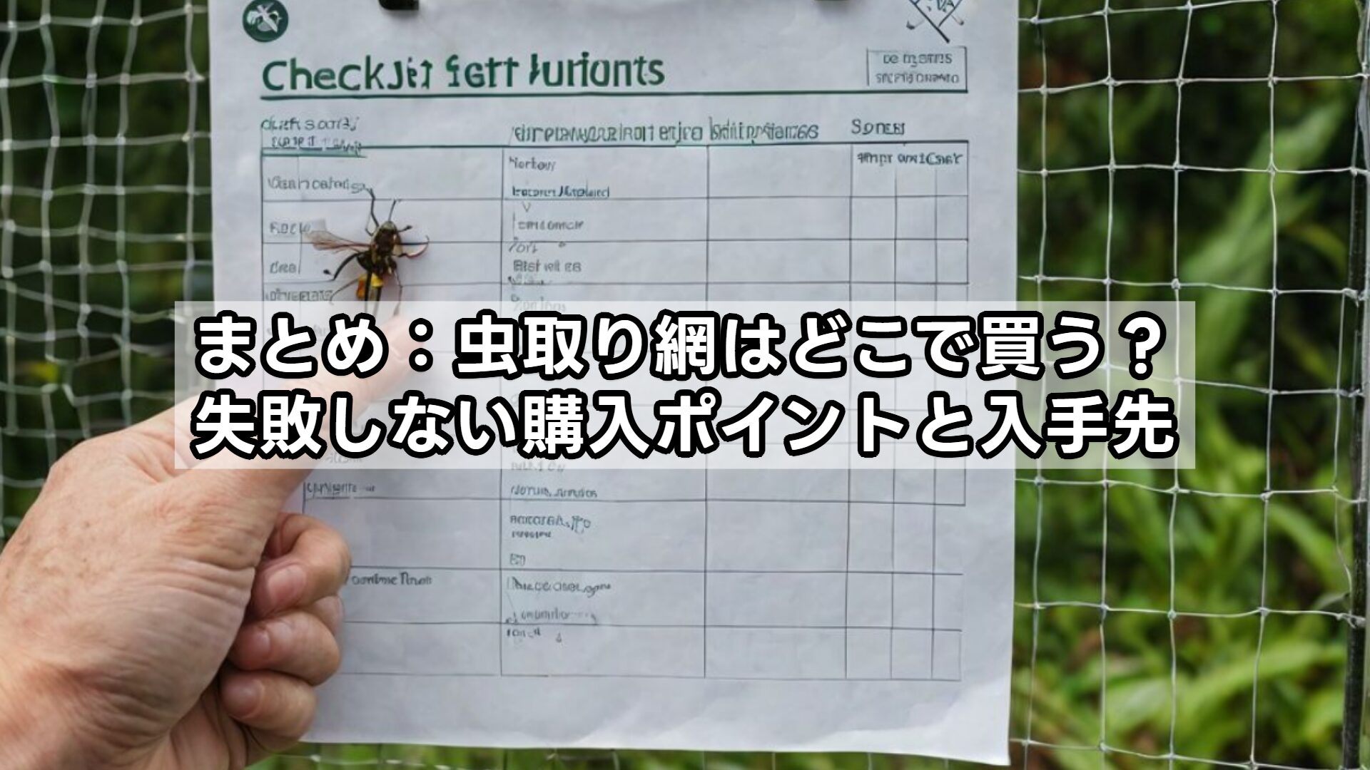 まとめ：虫取り網はどこで買う？失敗しない購入ポイントと入手先