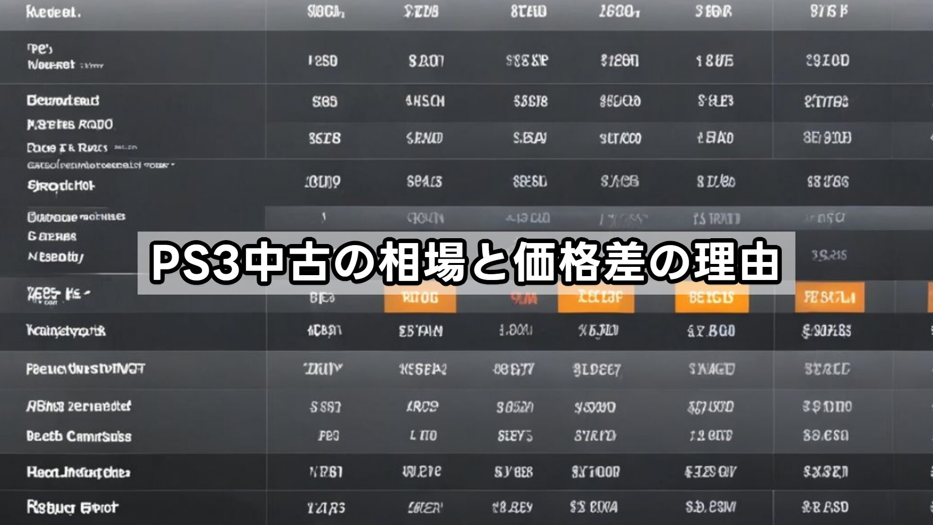 PS3中古の相場と価格差の理由