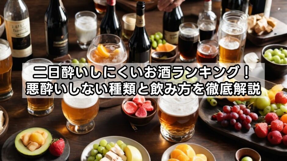 二日酔いしにくいお酒ランキング！悪酔いしない種類と飲み方を徹底解説