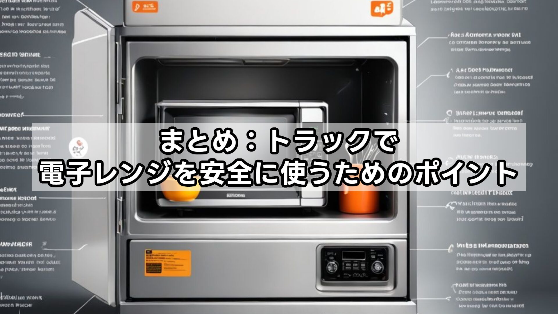 まとめ:トラックで電子レンジを安全に使うためのポイント