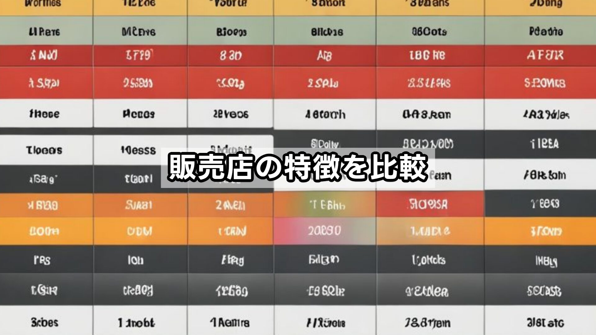 販売店の特徴を比較