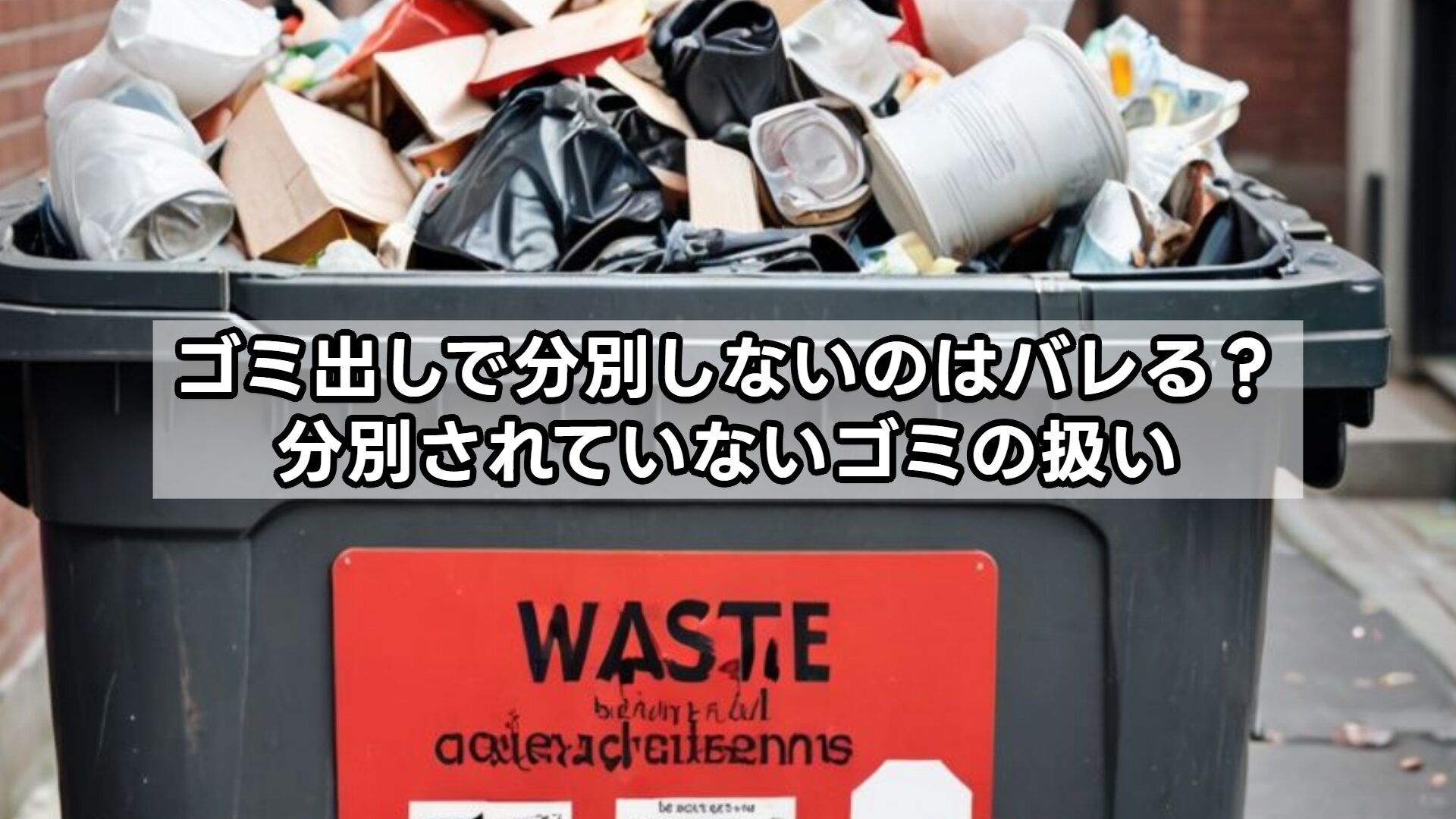 ゴミ出しで分別しないのはバレる？分別されていないゴミの扱い