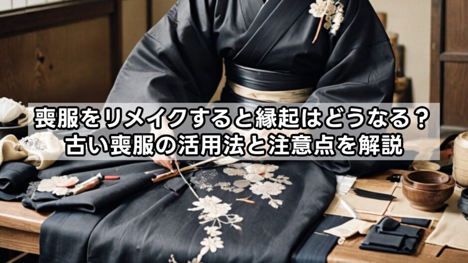 喪服をリメイクすると縁起はどうなる？古い喪服の活用法と注意点を解説