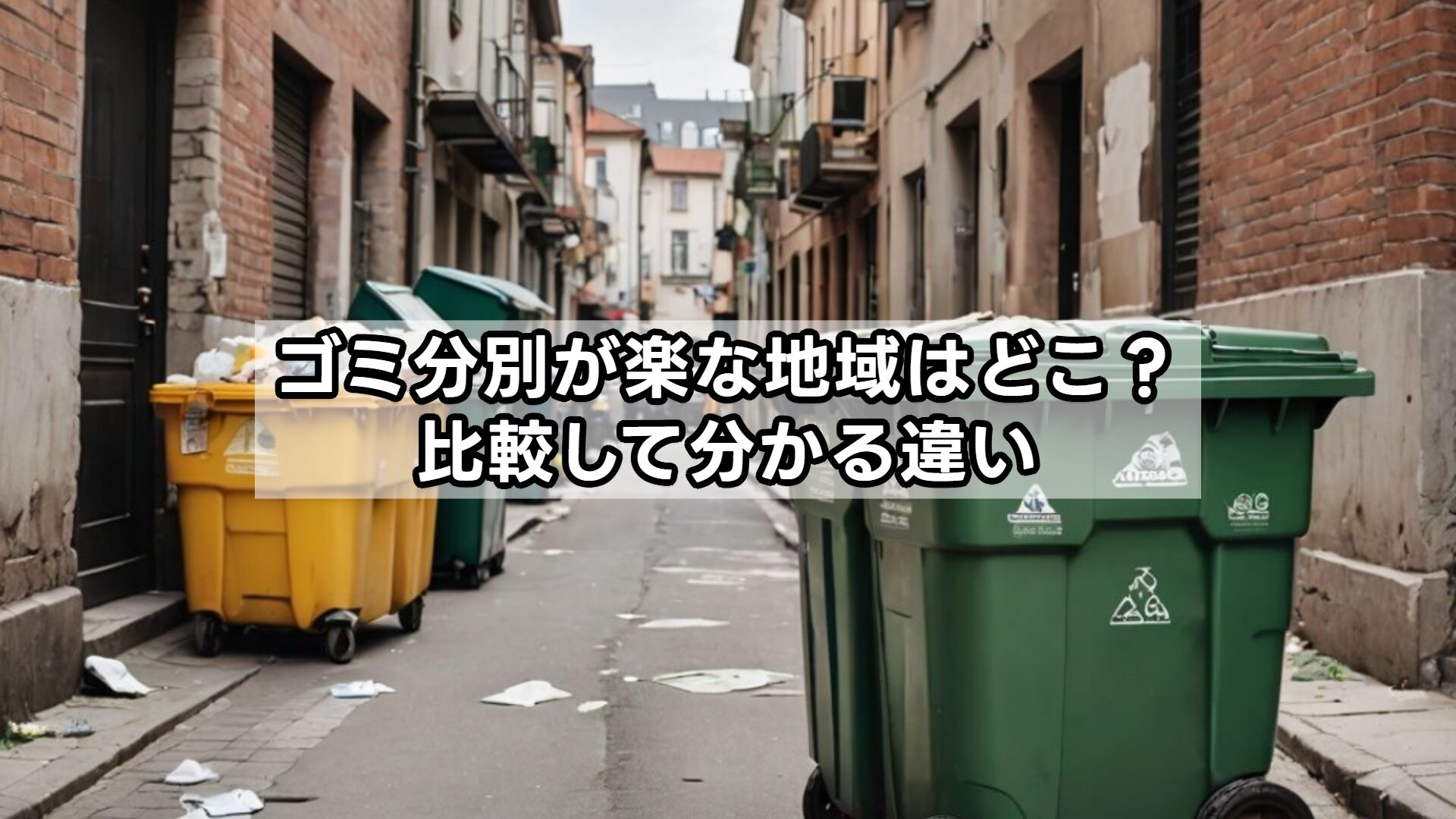 ゴミ分別が楽な地域はどこ？比較して分かる違い