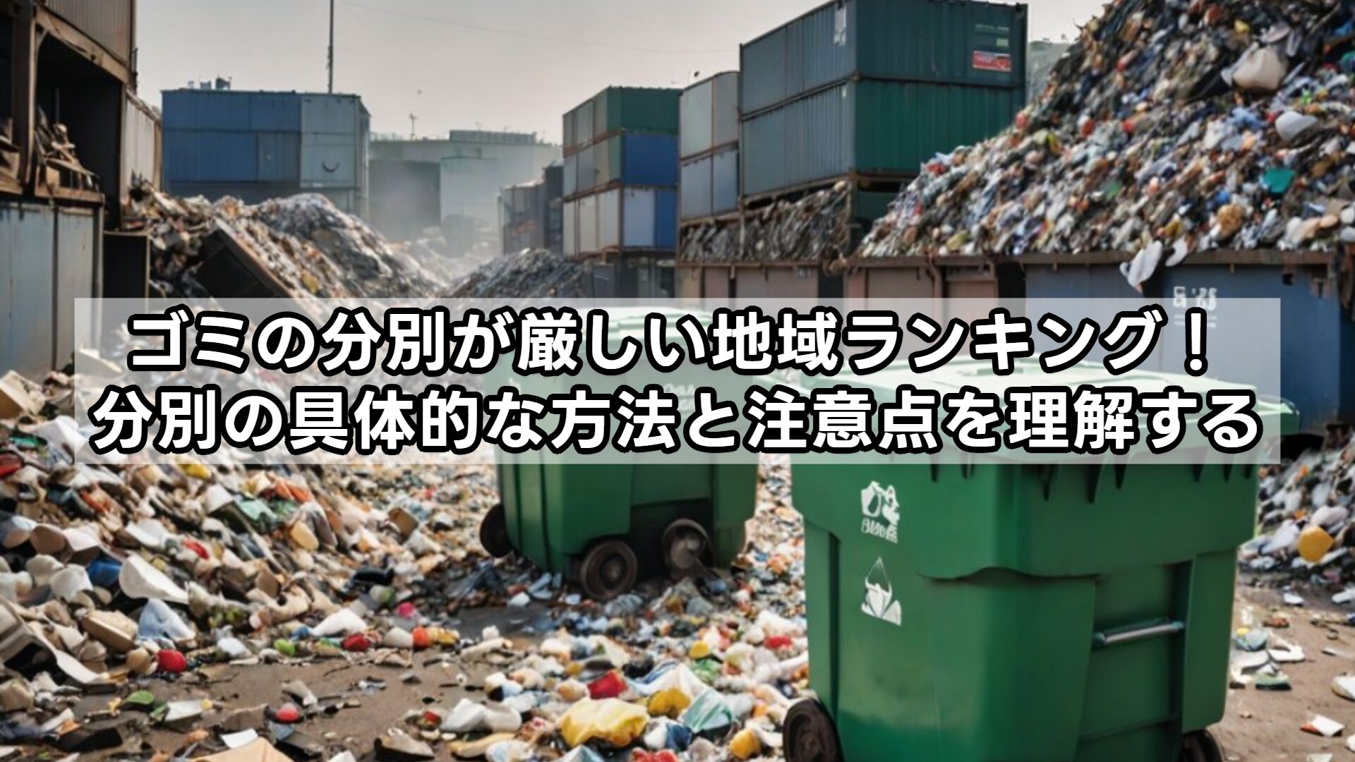 ゴミの分別が厳しい地域ランキング！分別の具体的な方法と注意点を理解する