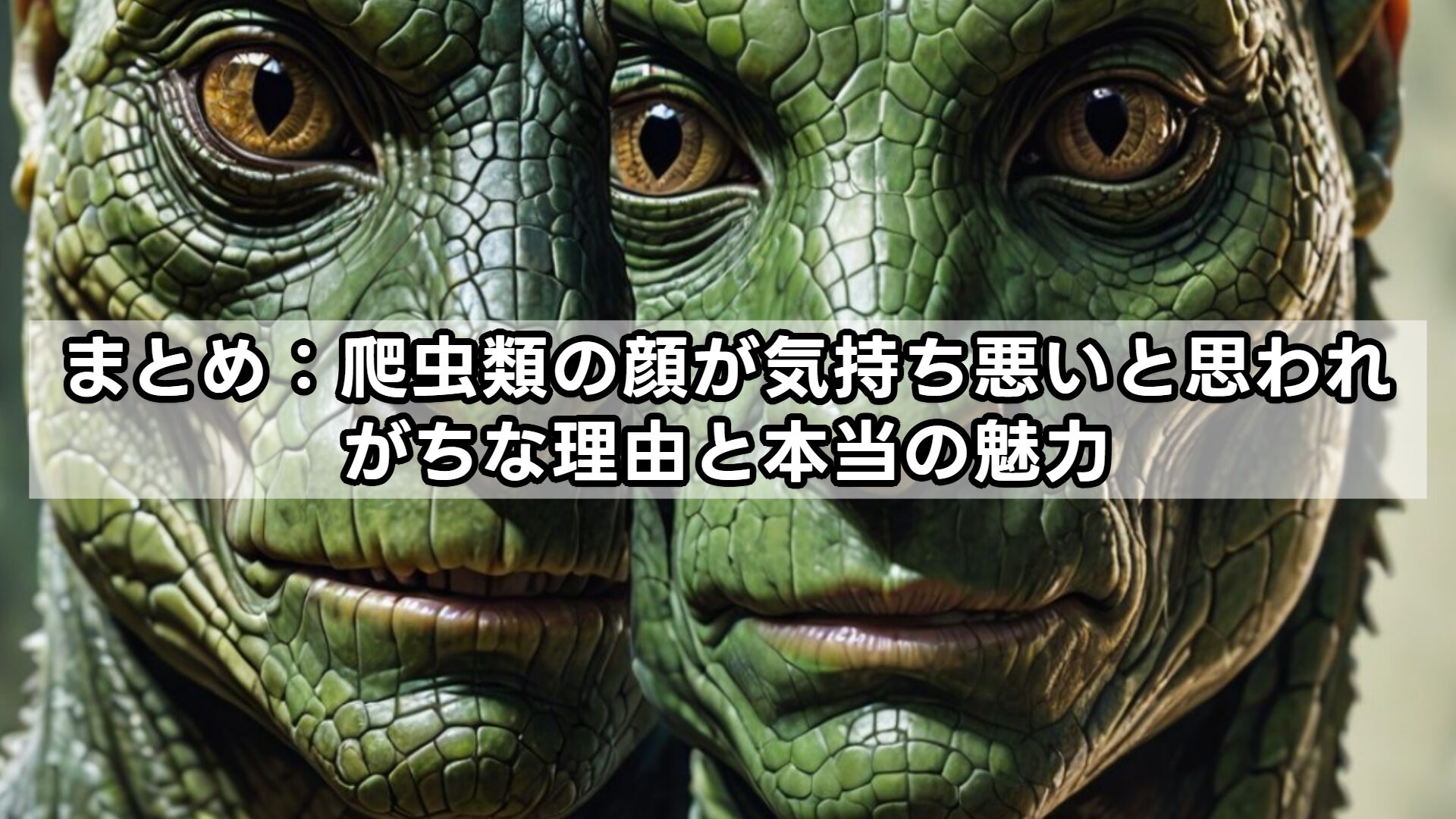 まとめ：爬虫類の顔が気持ち悪いと思われがちな理由と本当の魅力