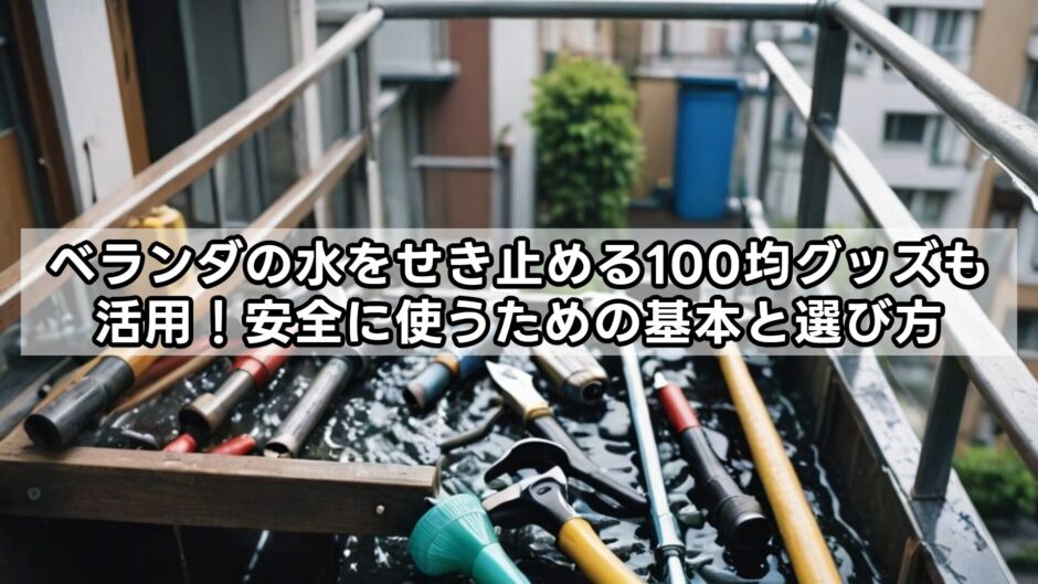 ベランダの水をせき止める100均グッズも活用！安全に使うための基本と選び方