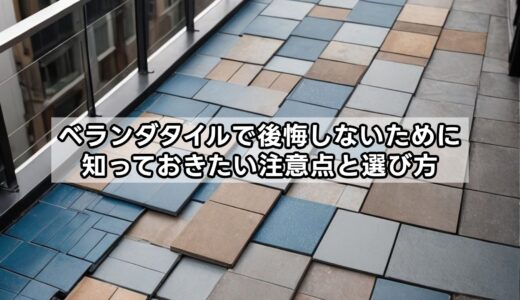 ベランダタイルで後悔しないために知っておきたい注意点と選び方