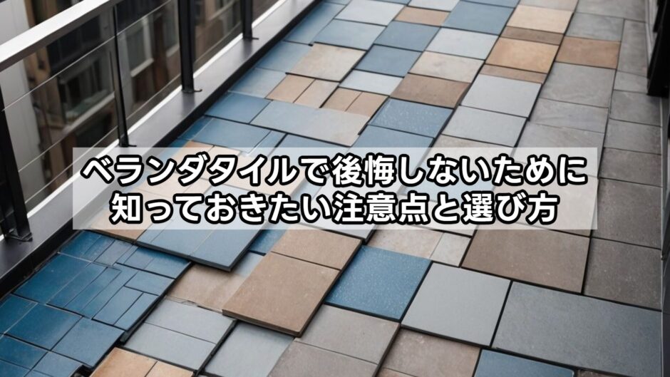 ベランダタイルで後悔しないために知っておきたい注意点と選び方