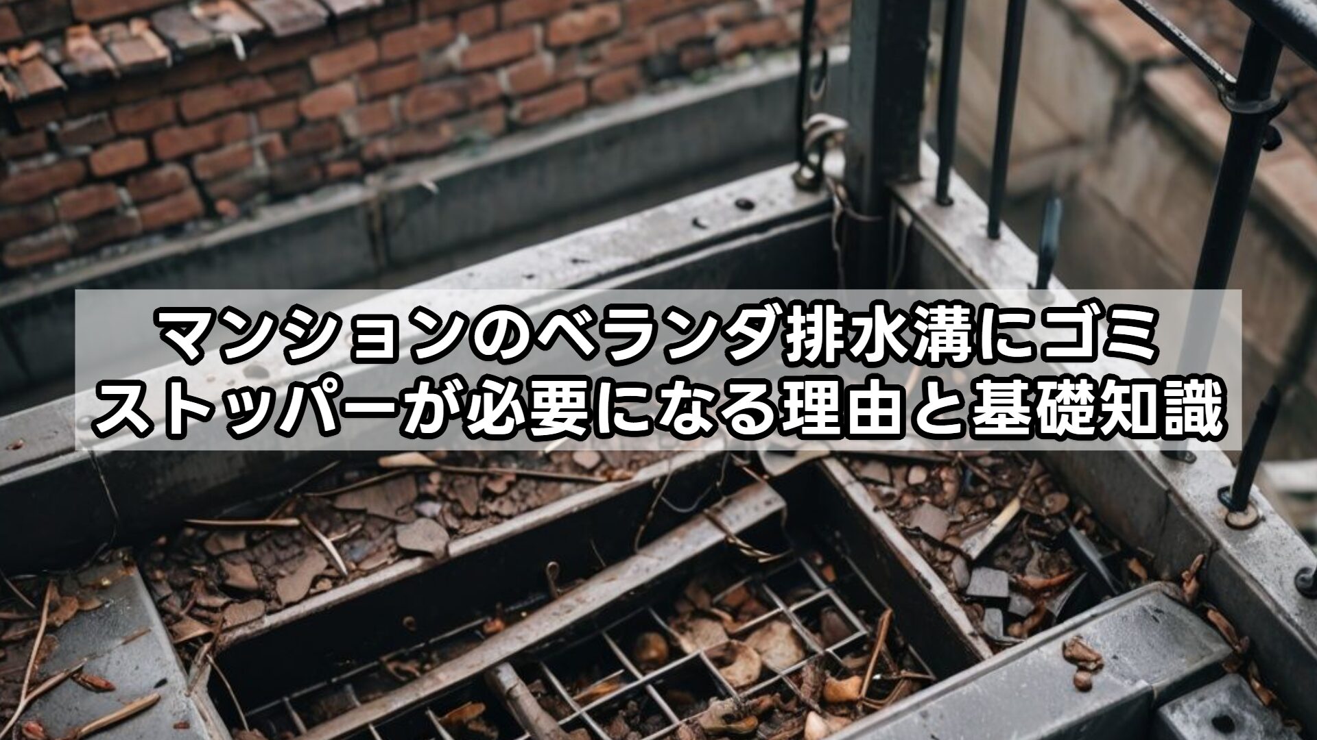 マンションのベランダ排水溝にゴミストッパーが必要になる理由と基礎知識