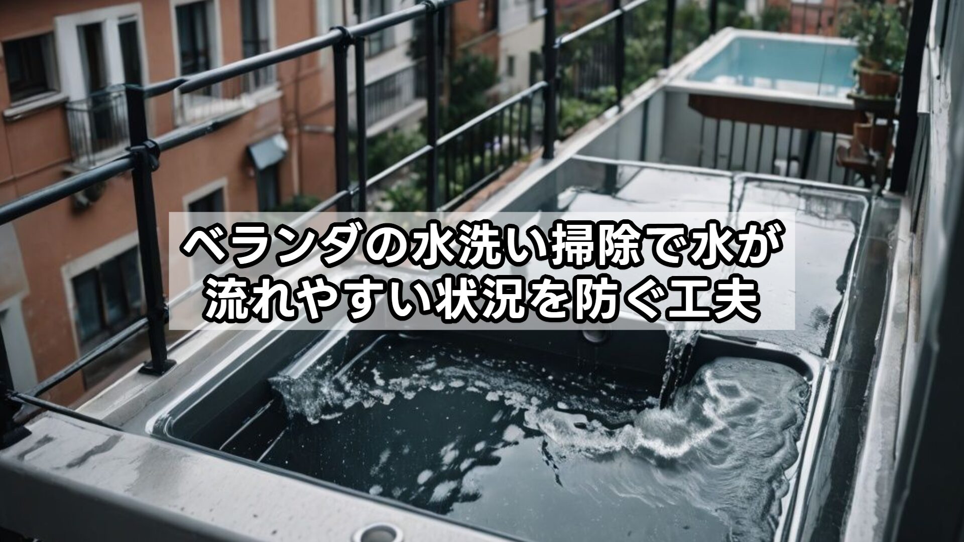 ベランダの水洗い掃除で水が流れやすい状況を防ぐ工夫