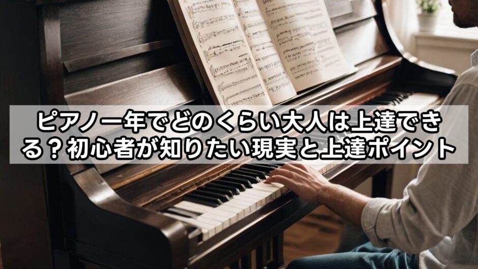ピアノ一年でどのくらい大人は上達できる？初心者が知りたい現実と上達ポイント