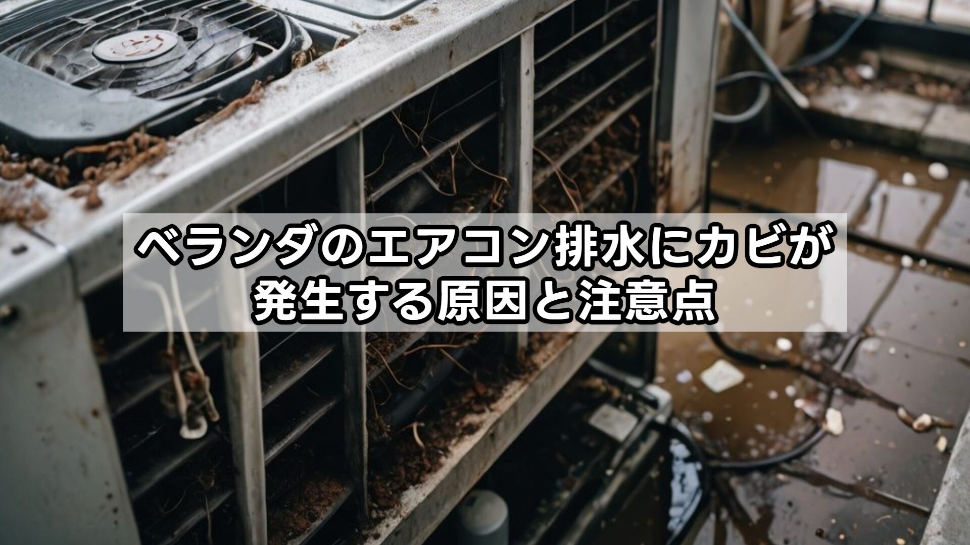 ベランダのエアコン排水にカビが発生する原因と注意点