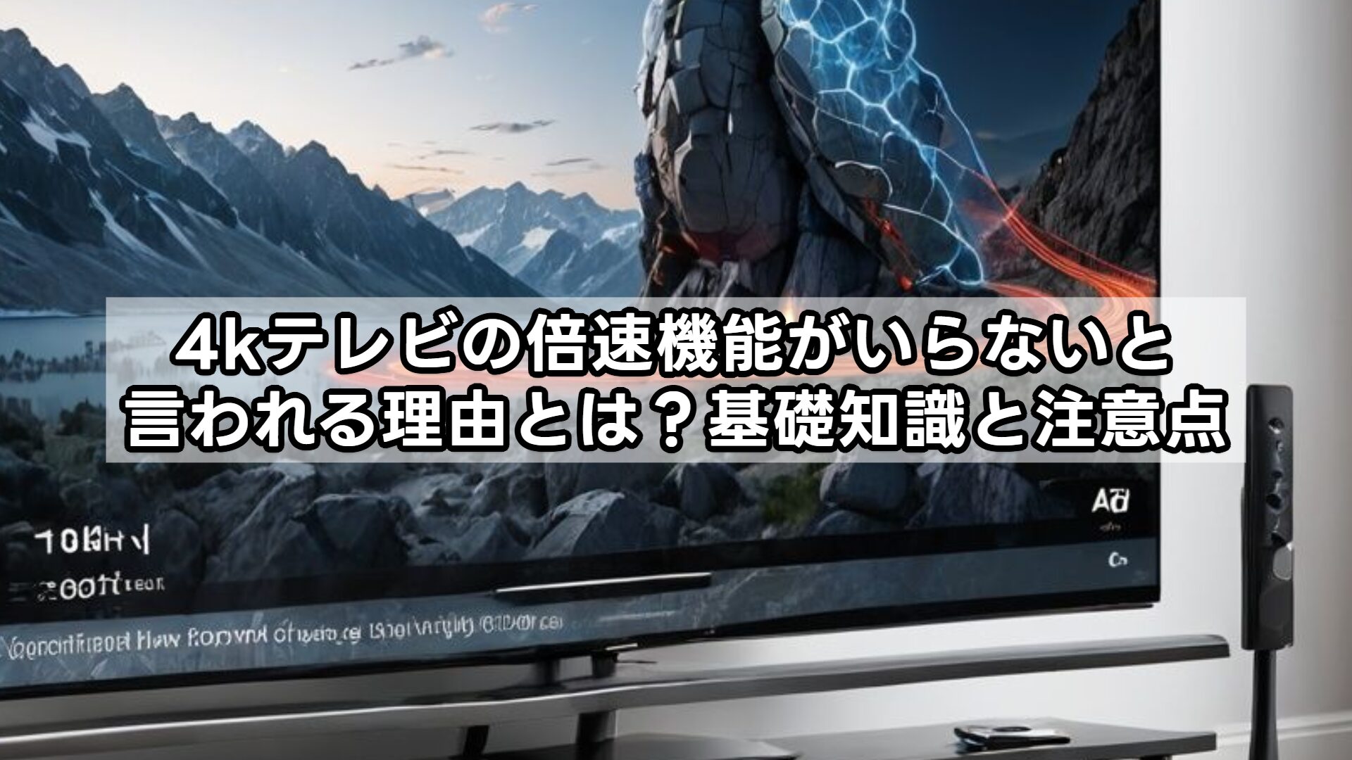 4kテレビの倍速機能がいらないと言われる理由とは？基礎知識と注意点