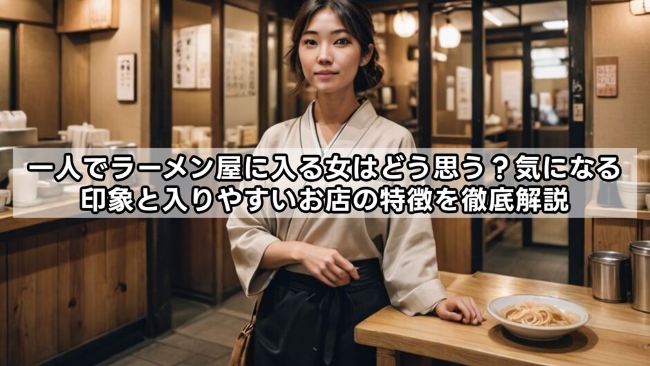 一人でラーメン屋に入る女はどう思う？気になる印象と入りやすいお店の特徴を徹底解説