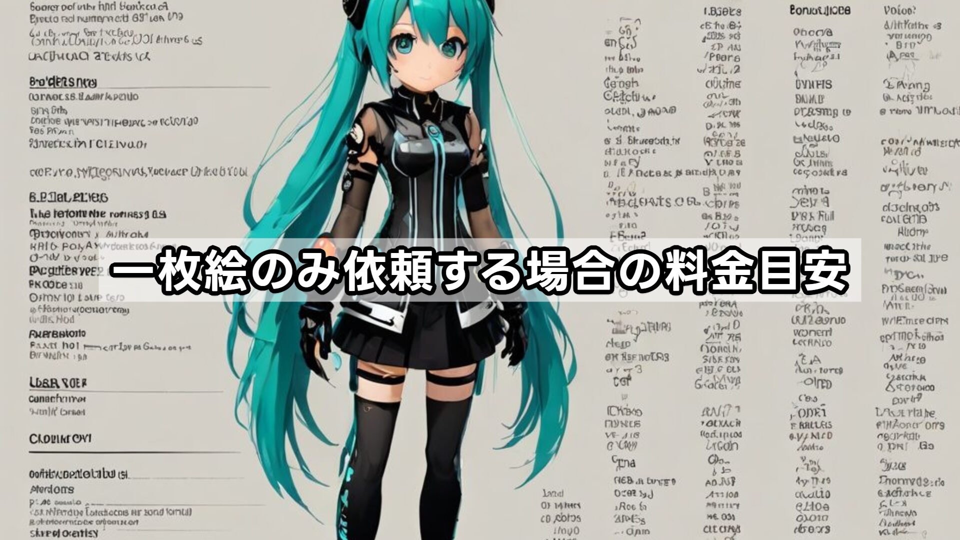 一枚絵のみ依頼する場合の料金目安