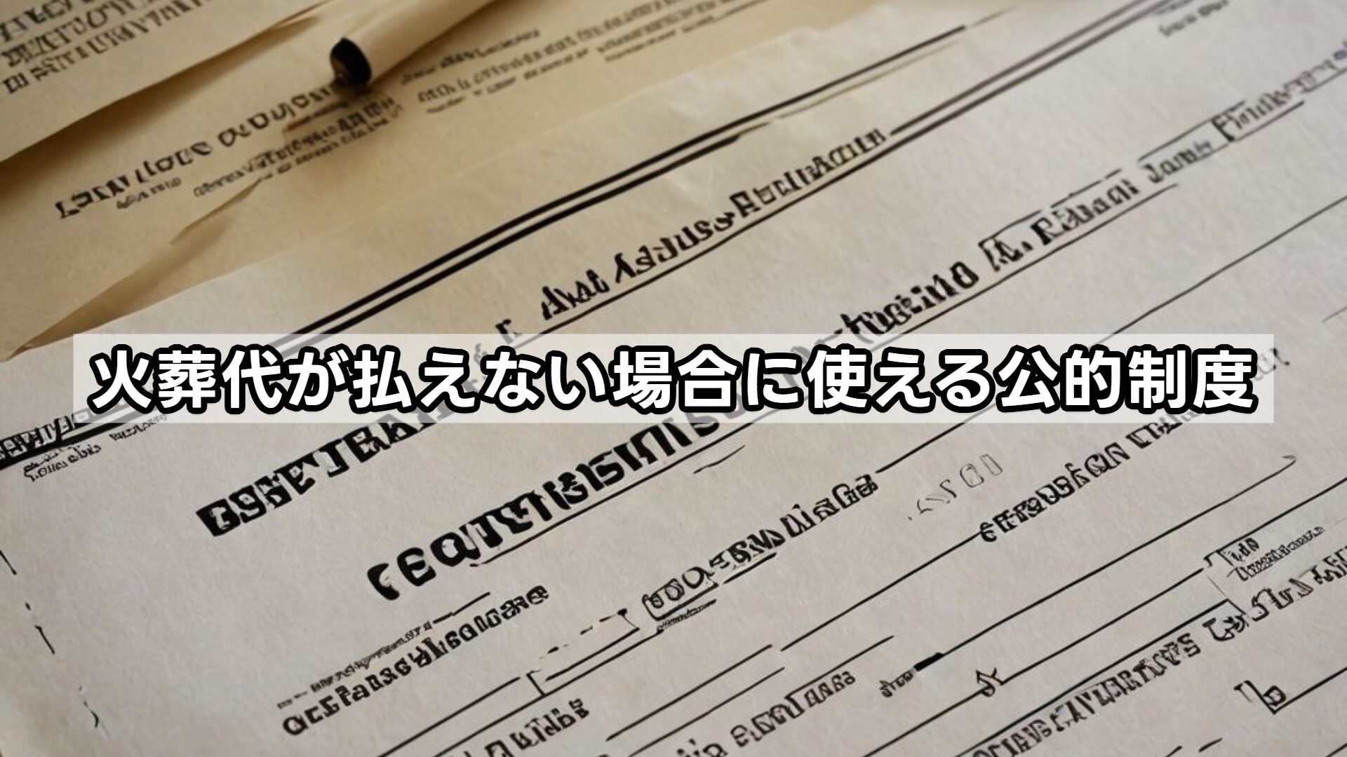 火葬代が払えない場合に使える公的制度