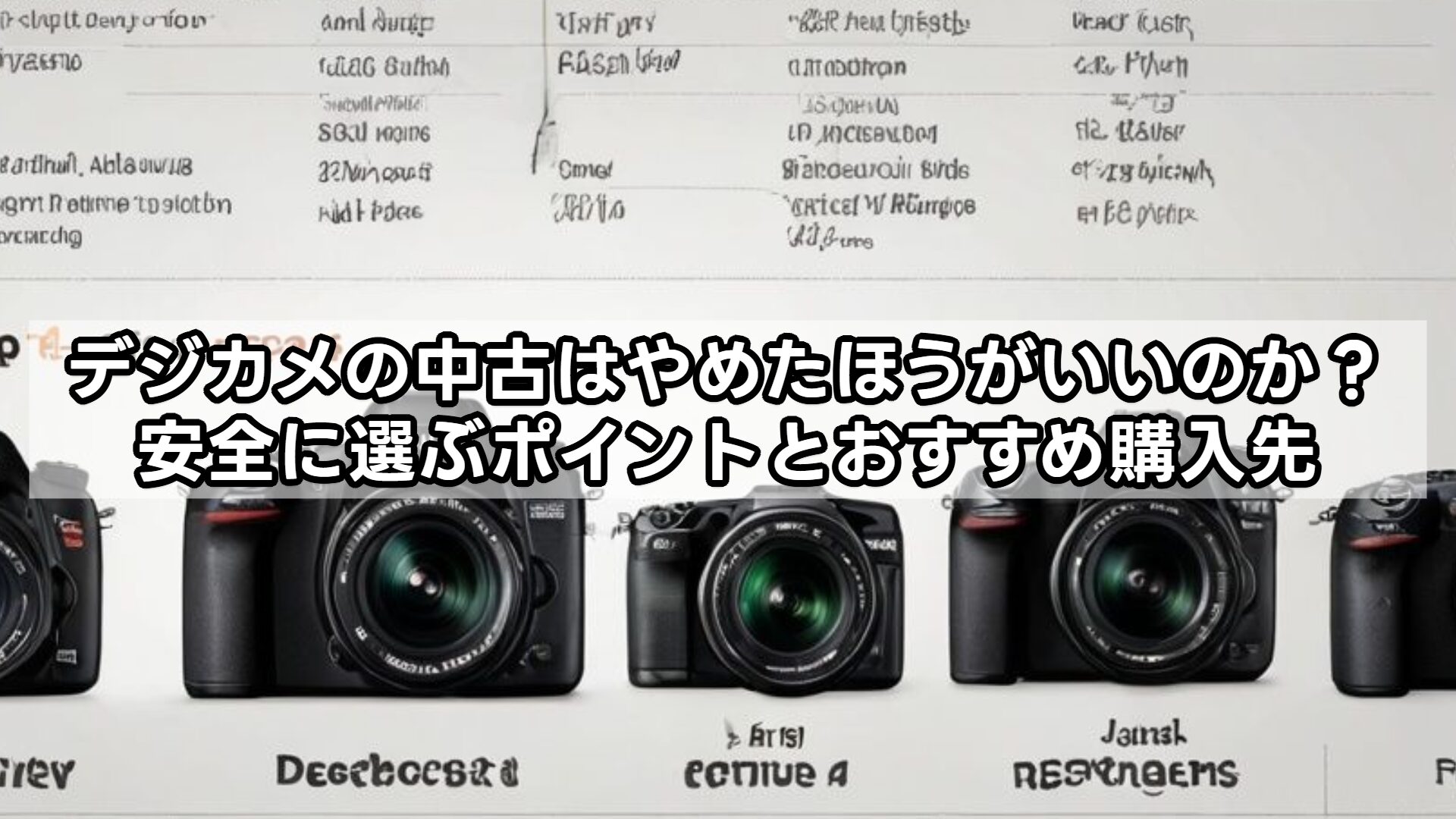 デジカメの中古はやめたほうがいいのか？安全に選ぶポイントとおすすめ購入先