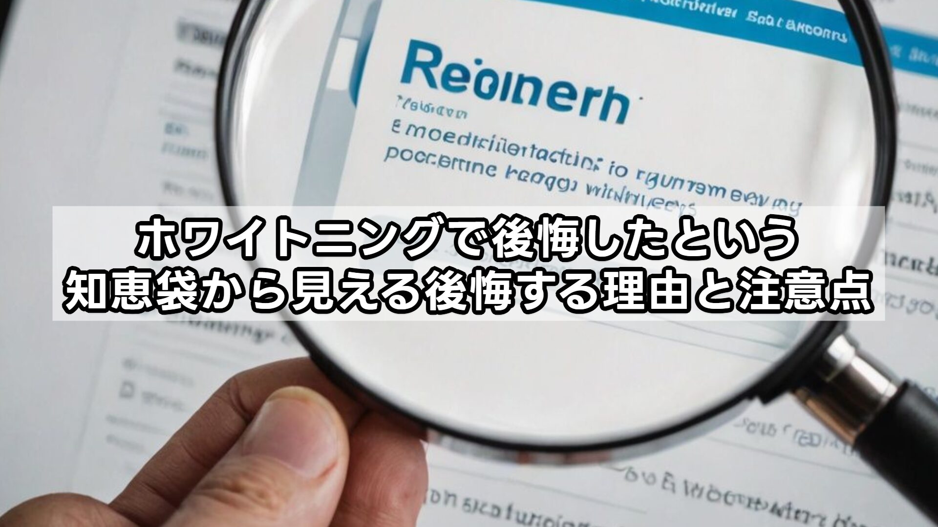 ホワイトニングで後悔したという知恵袋から見える後悔する理由と注意点