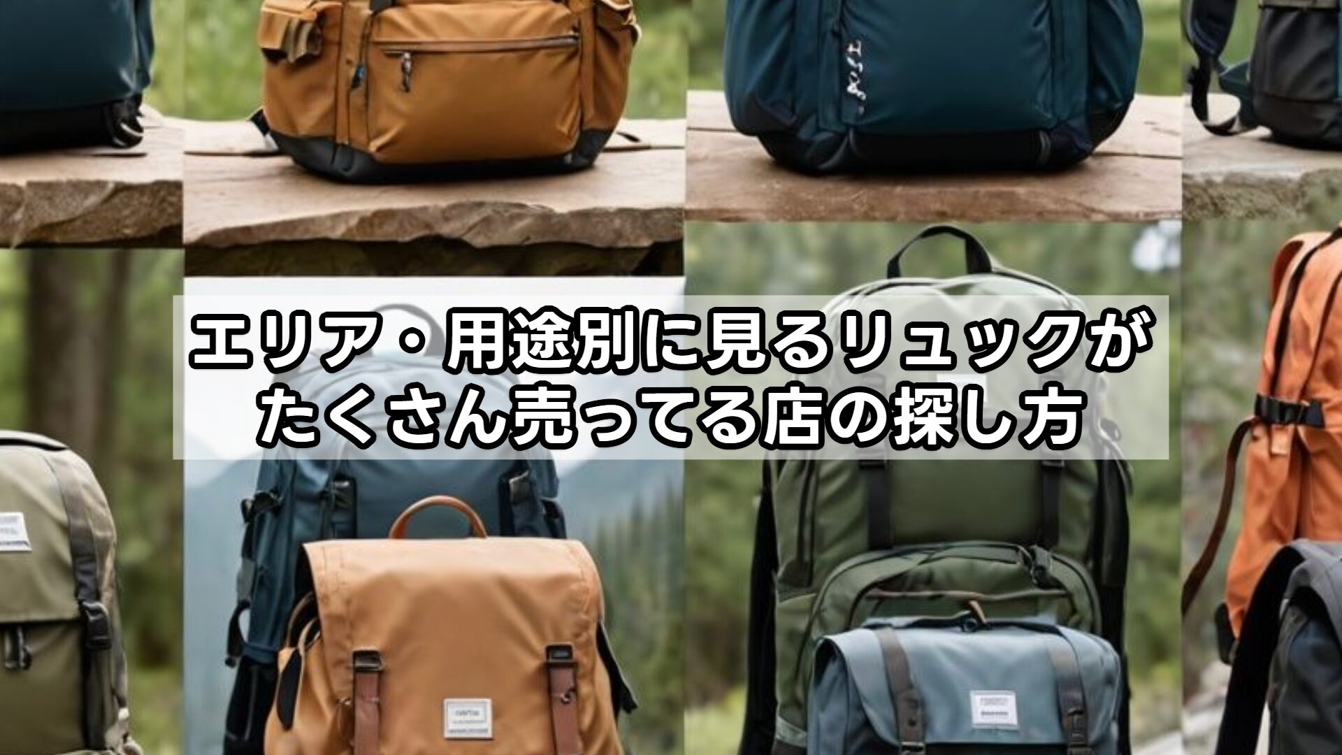 エリア・用途別に見るリュックがたくさん売ってる店の探し方