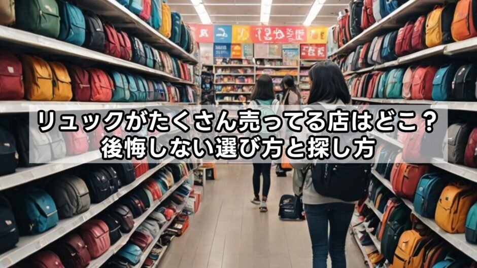 リュックがたくさん売ってる店はどこ？後悔しない選び方と探し方