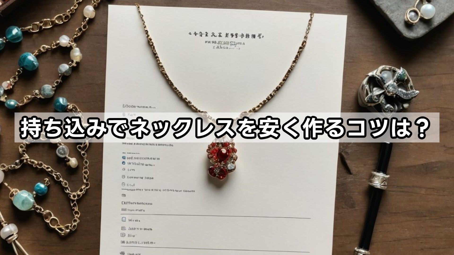 持ち込みでネックレスを安く作るコツは？