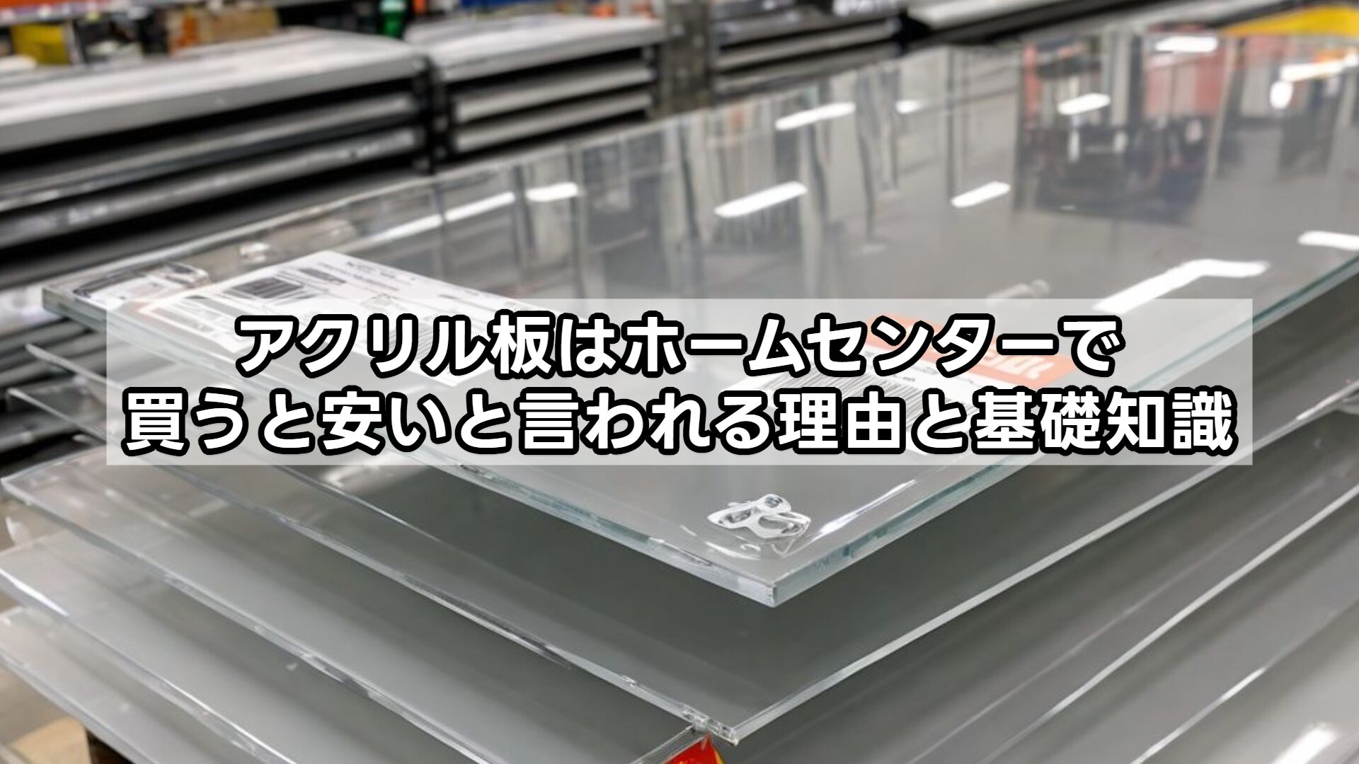 アクリル板はホームセンターで買うと安いと言われる理由と基礎知識