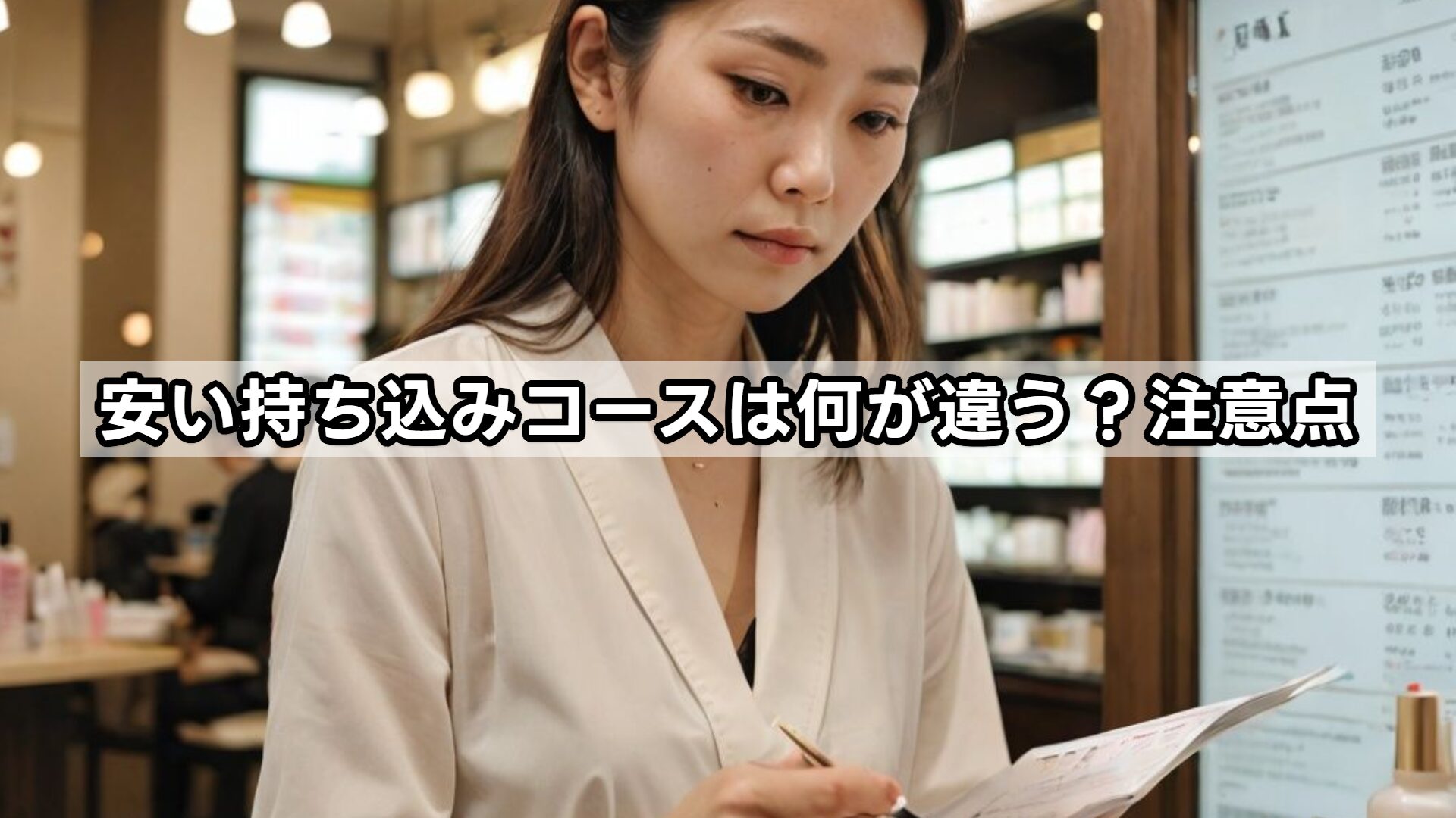 安い持ち込みコースは何が違う?注意点